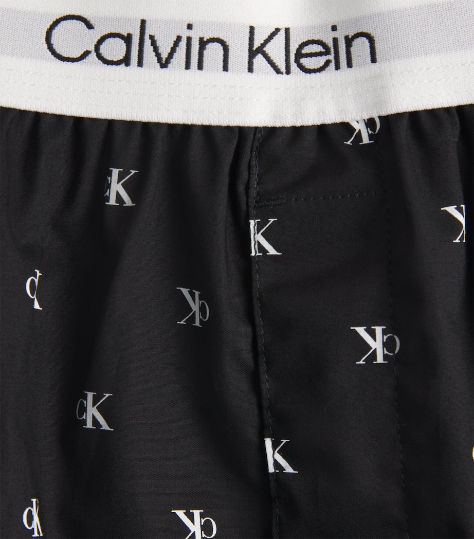 Calvin Klein Mens Cotton Poplin Logo Pyjama Shorts Diamond Logo Bl Image 6