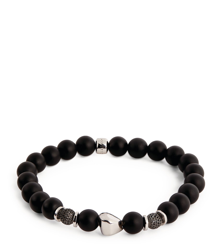 Sterling Silver Beaded Bracelet BLACK Image 1