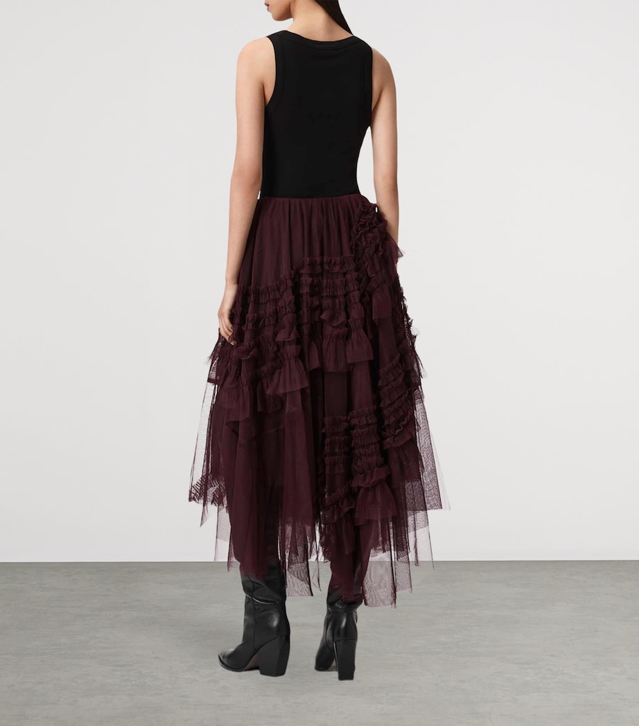 Tulle Jen Midi Skirt OXBLOOD RED Image 7