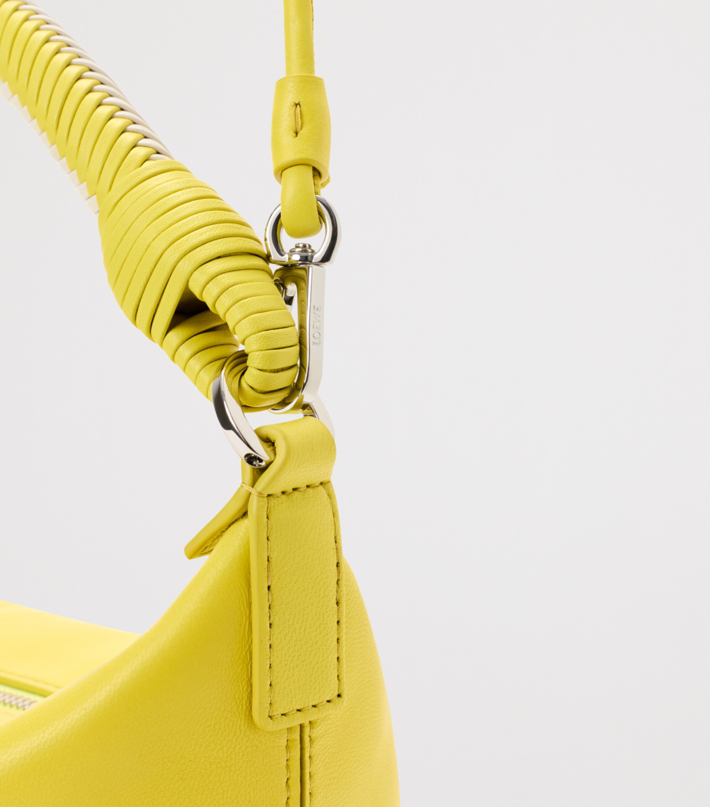 LOEWE Nappa Leather Cala Top-Handle Bag Lemon/soft White Image 10