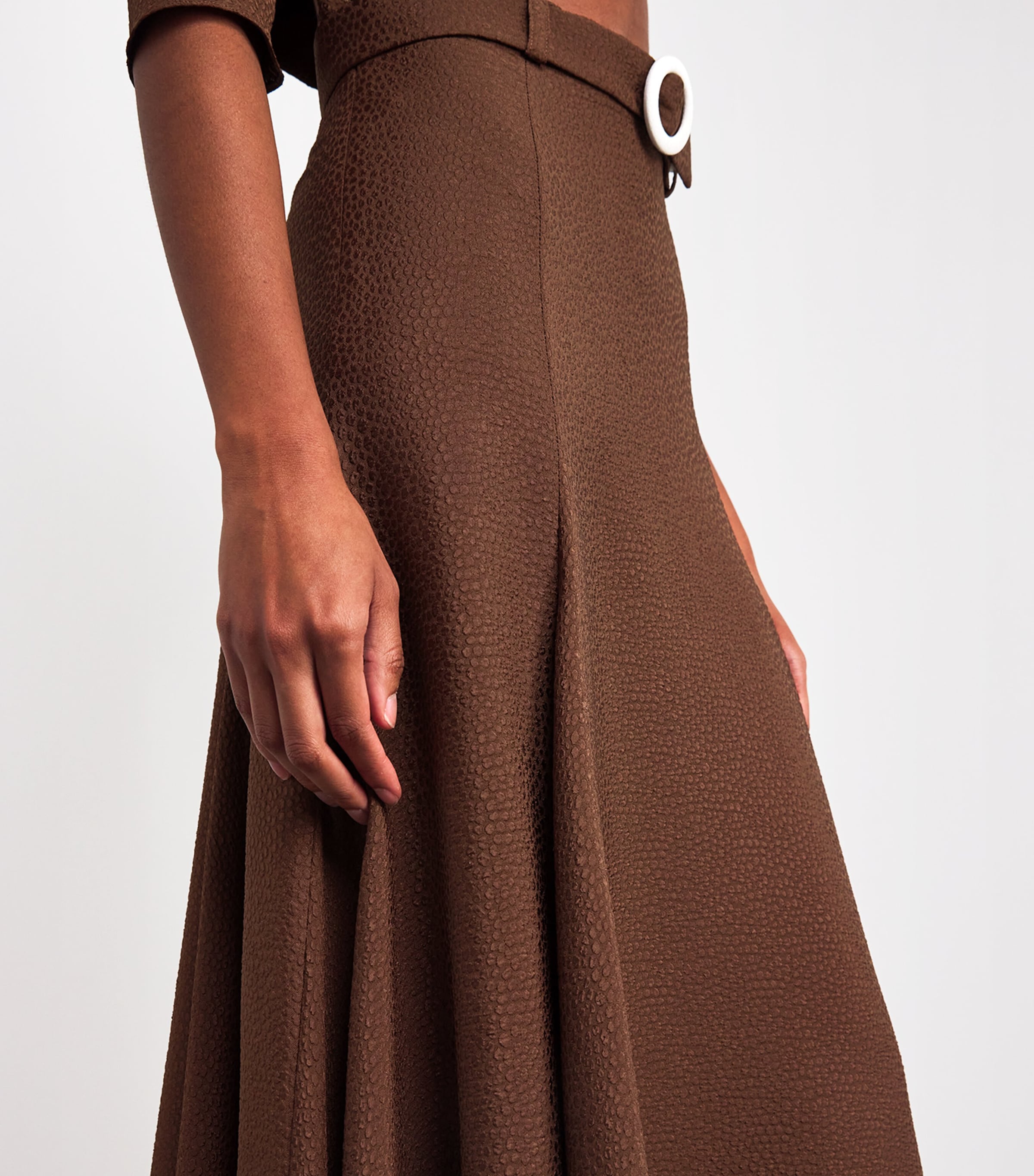 Jacquard Jete Midi Skirt BRW Image 6