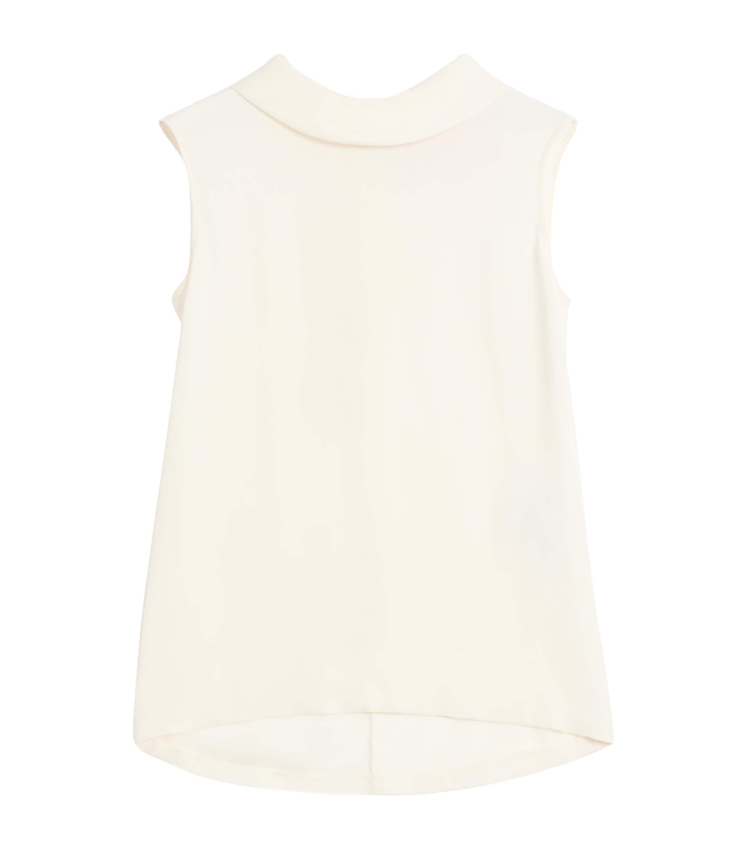 Valentino Sleeveless Silk Top Without In Ivory
