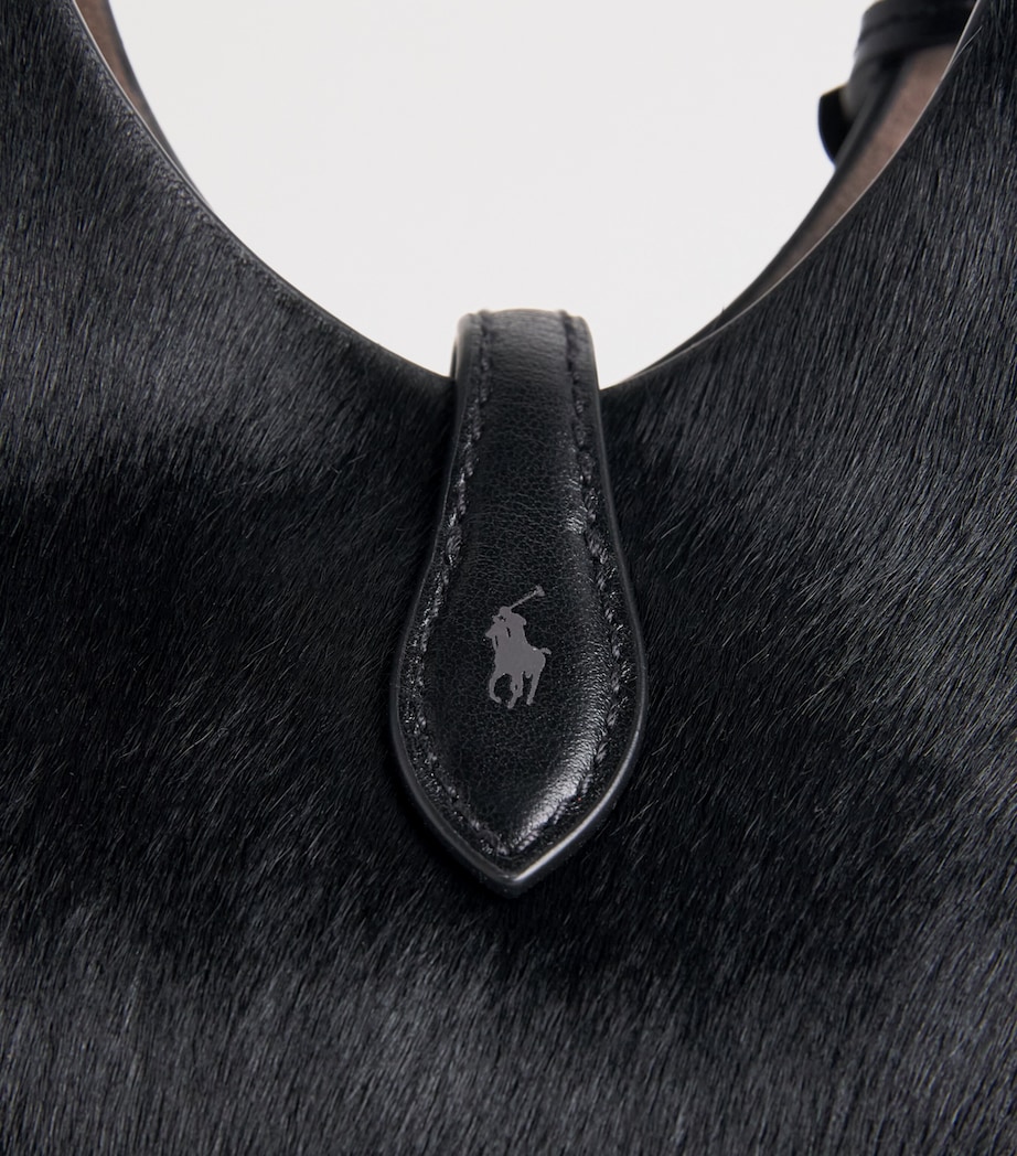Polo Ralph Lauren Small Haircalf Polo Play Cross-Body Bag Black Image 6