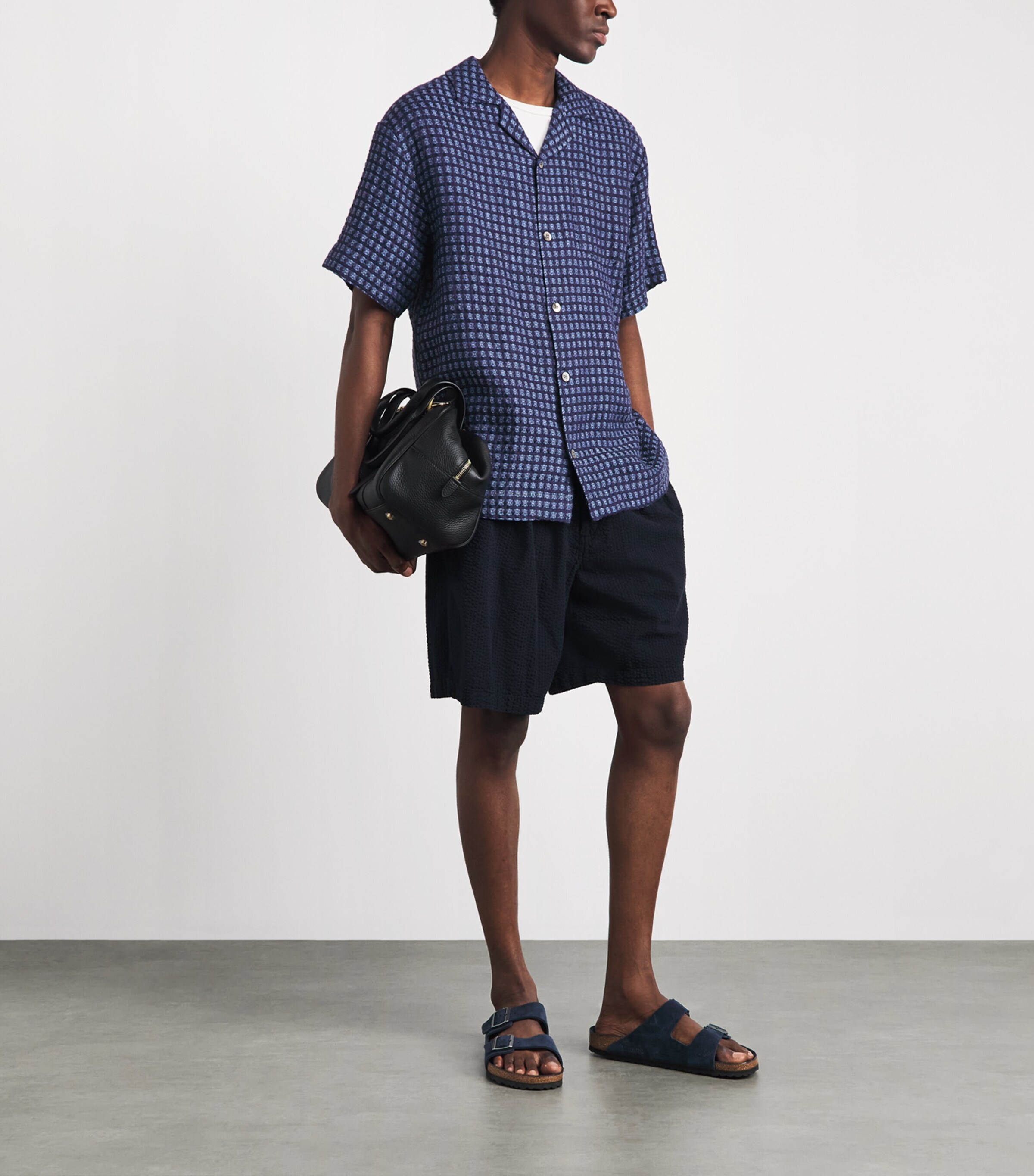 CHÉ Mens Linen Riita Shirt Navy Image 2