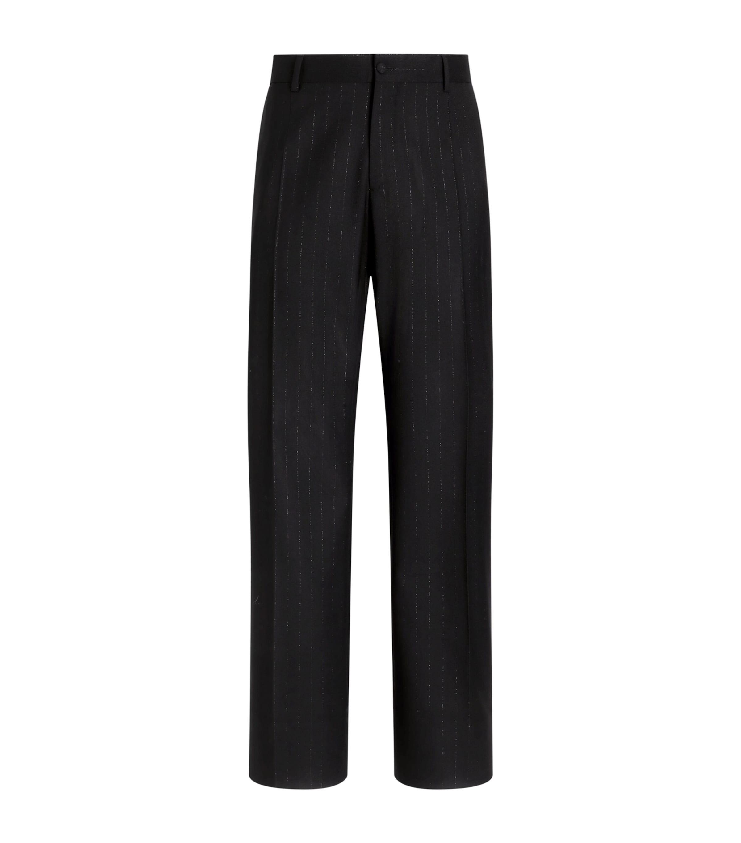 Dolce&Gabbana Mens Virgin Wool-Blend Pinstripe Tailored Trousers Striped Image 1