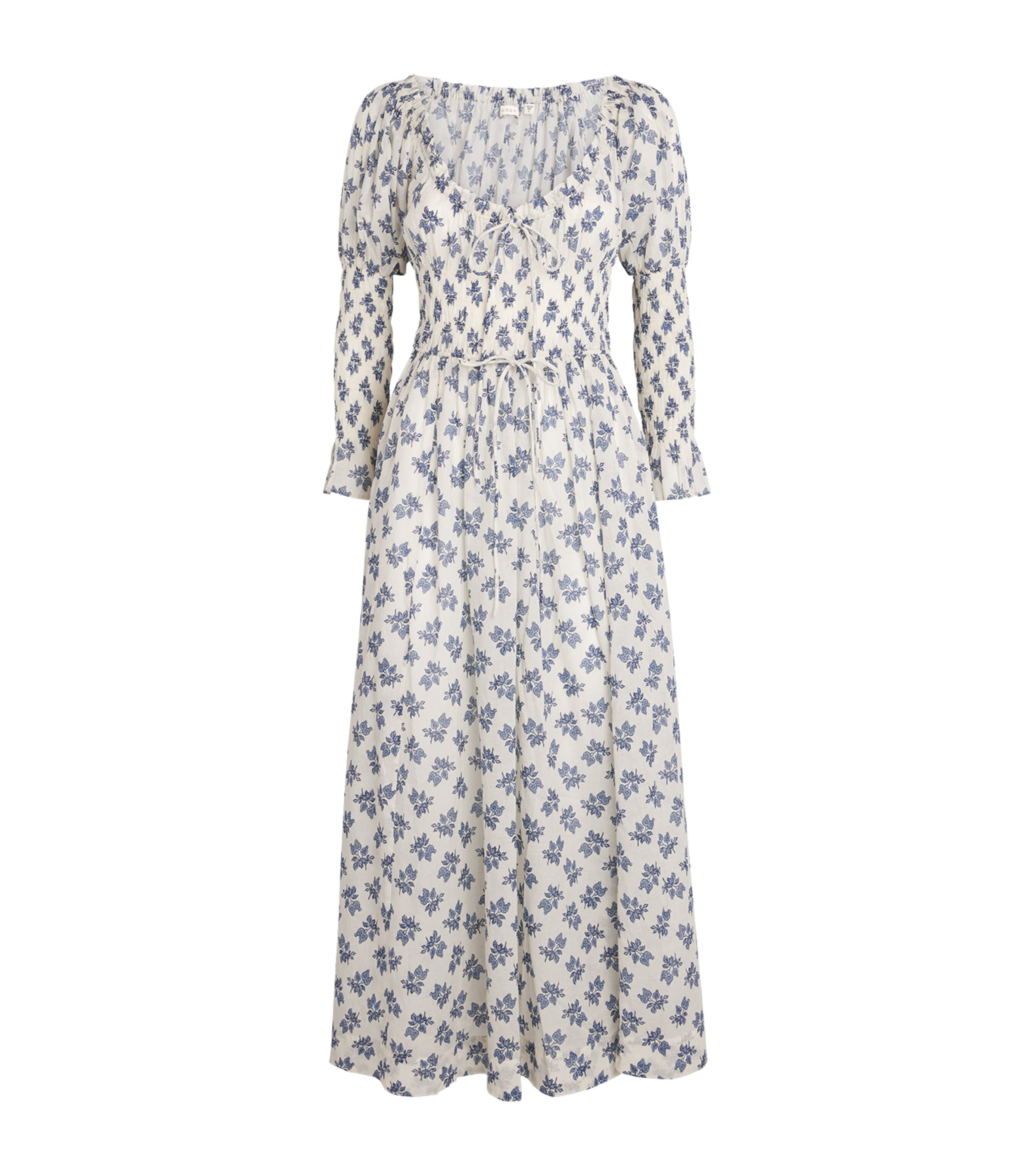 Cotton Floral Kaira Midi Dress CREME POMEGRA BLOOM Image 1