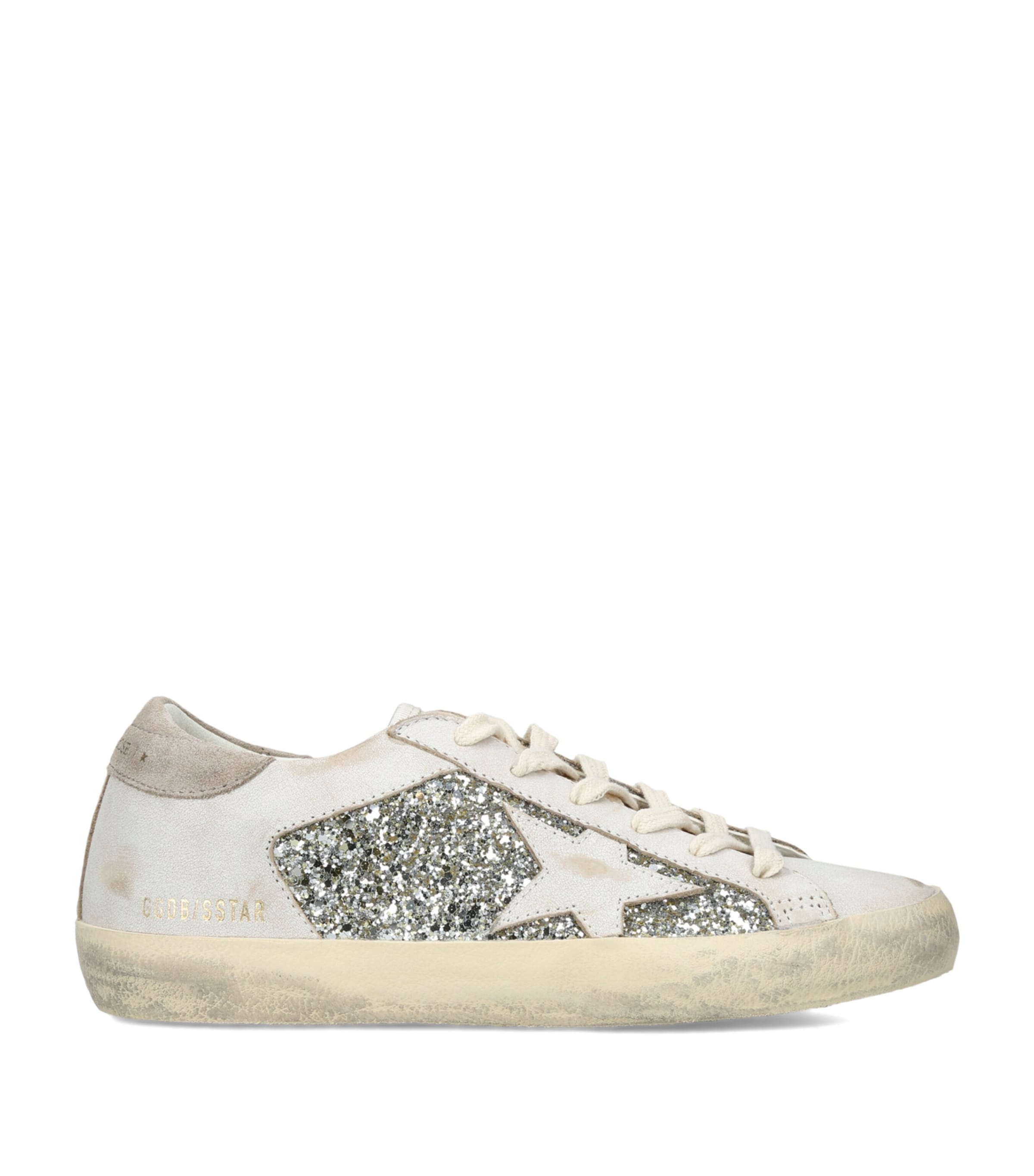 Golden Goose Womens Leather Super Star Sneakers White/comb Image 1