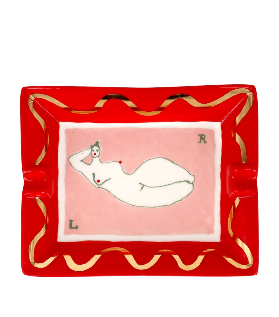 LAETITIA ROUGET Sleeping Muse Plate (18.5cm) Multi / Red & Gold Image 1