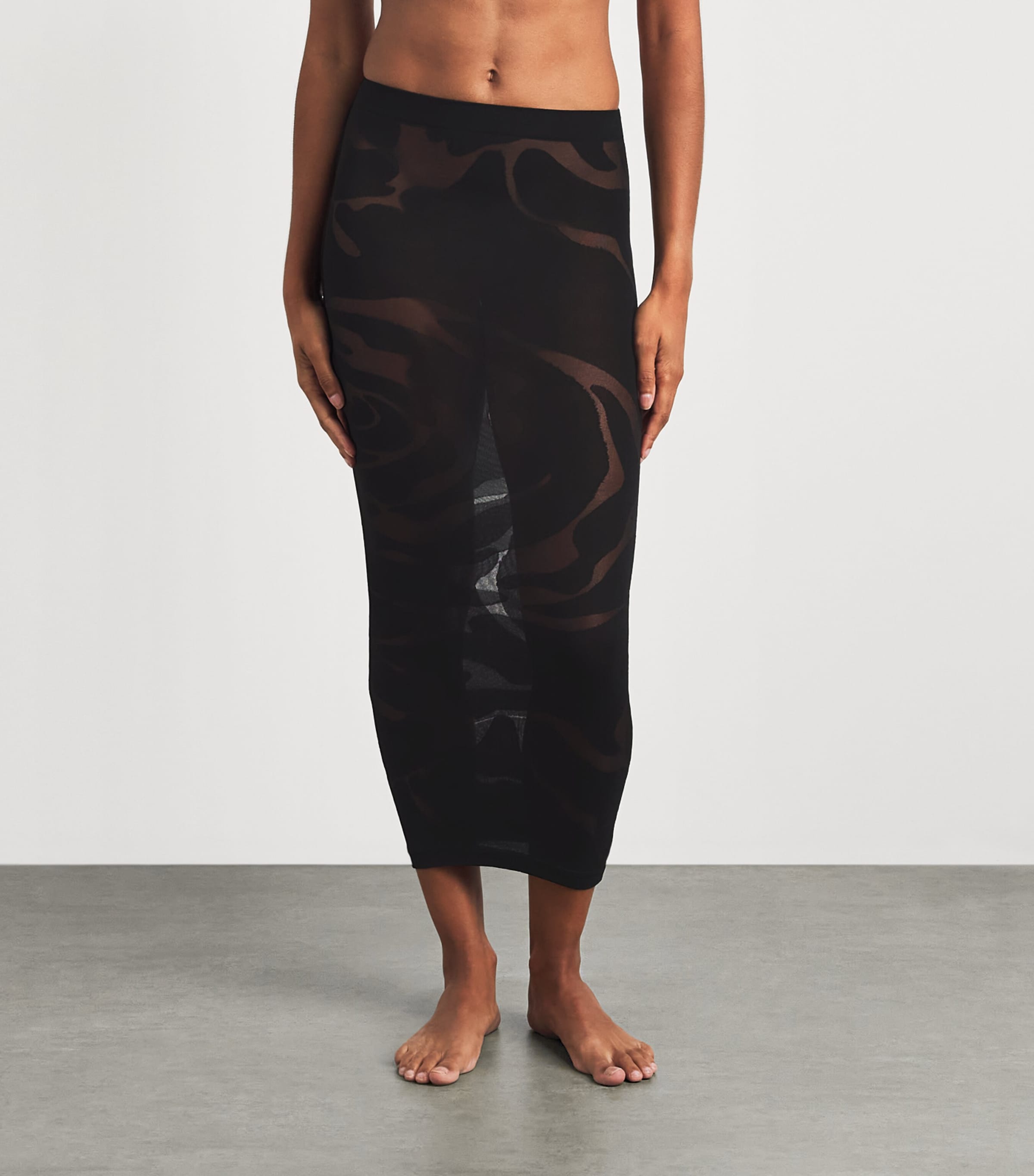 Wolford Womens Rose Shadow Skirt Black Black Image 2
