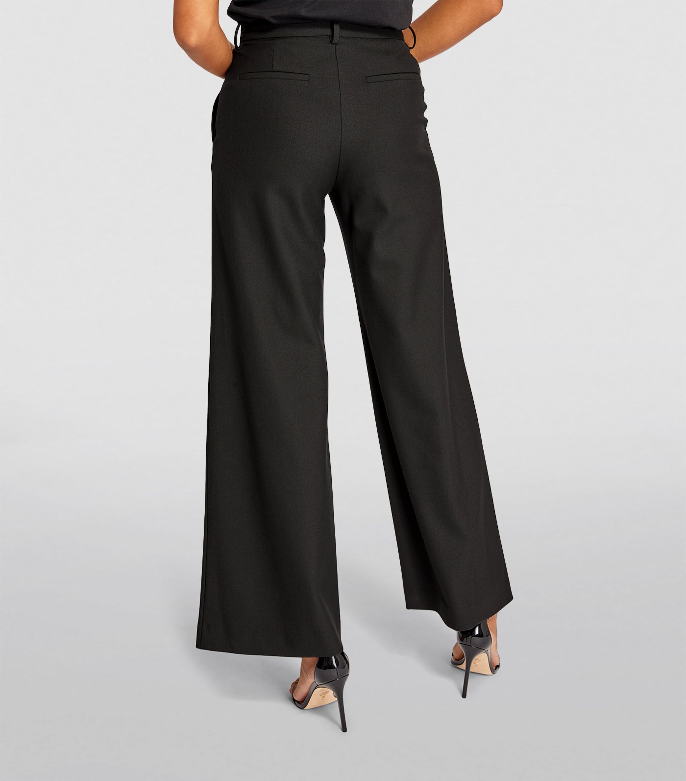 Flared Tailored Trousers BLACK Image 4