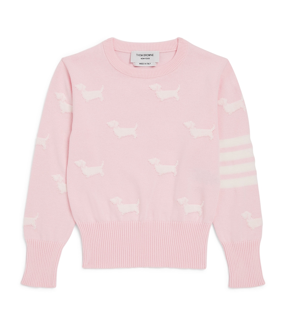 Cotton Dog Print Sweater (2-12 Years) LT PINK Image 1