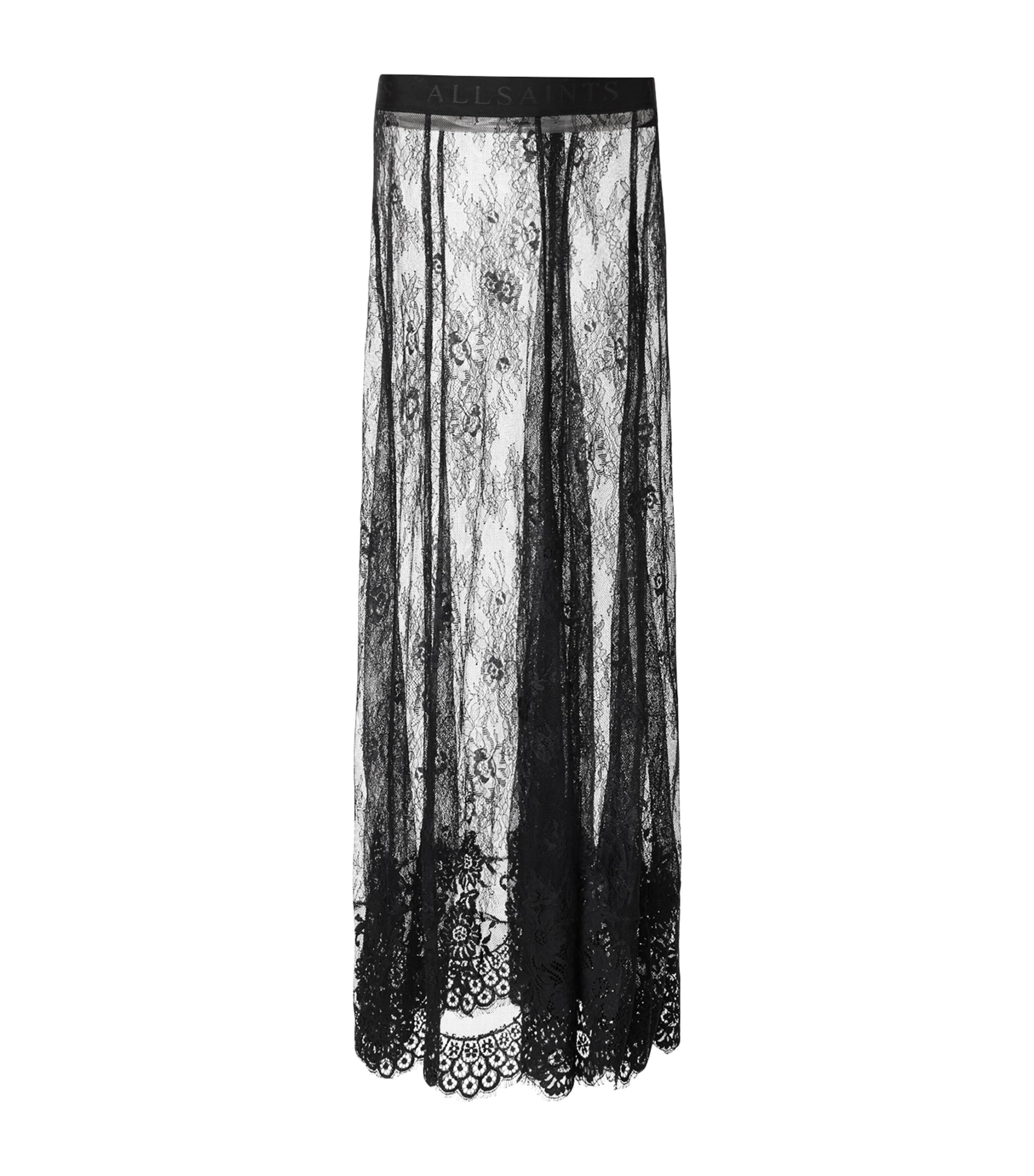 Lace Arran Maxi Skirt BLACK Image 1