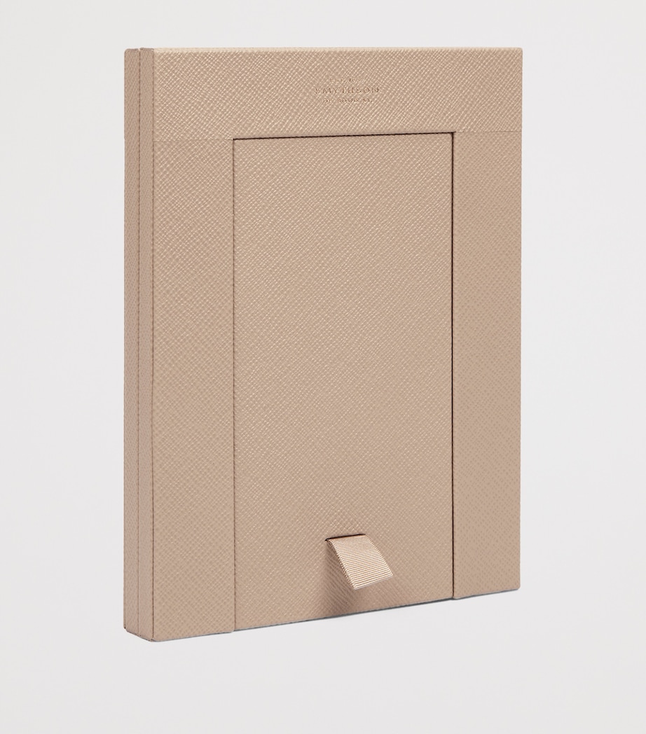 Smythson Calfskin Panama Double Frame (6” x 4”) Sdstone Image 3