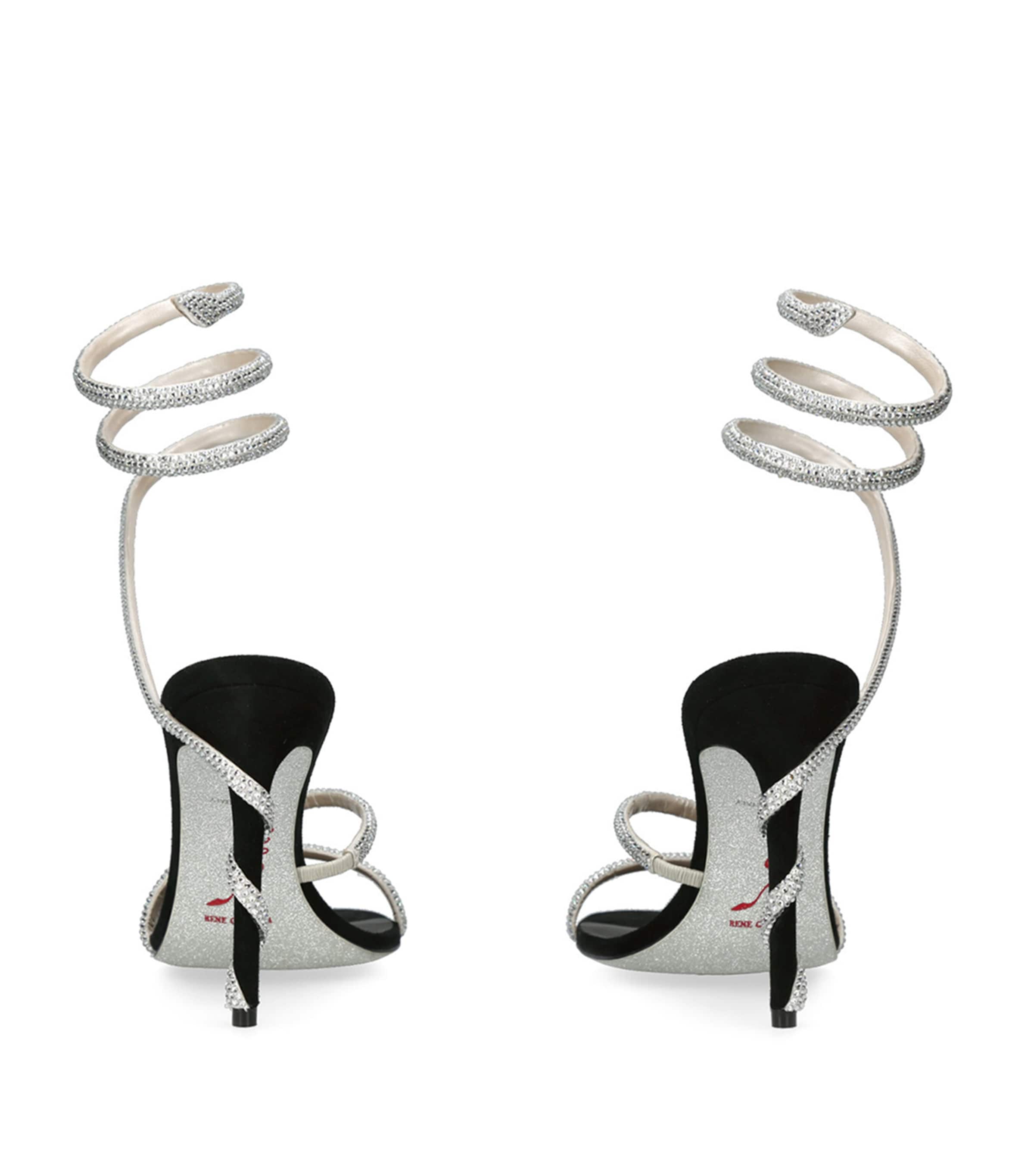 Leather Cleo Sandals 105 BLACK Image 2