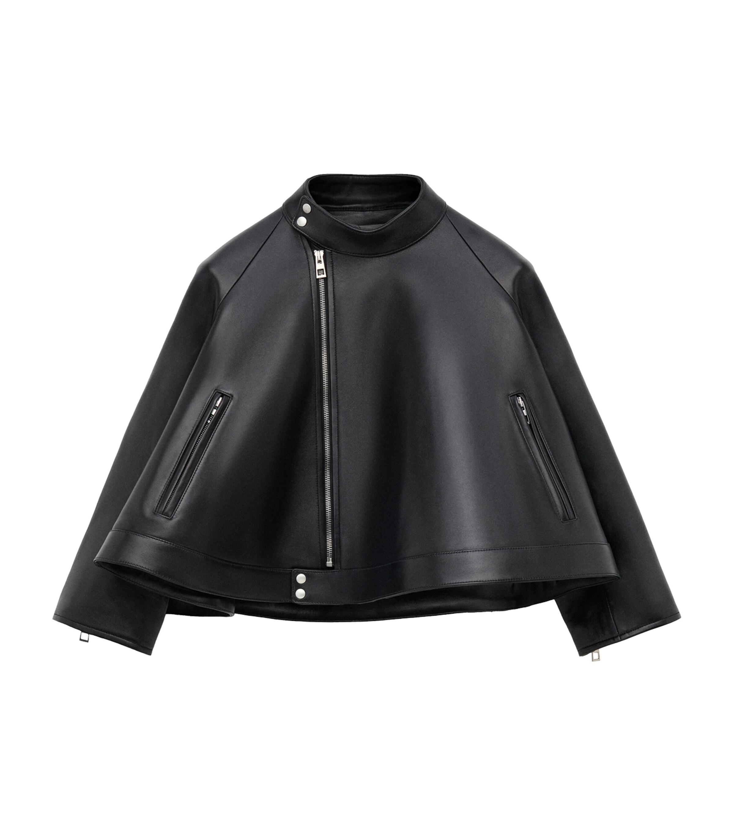 LOEWE Womens Leather Trapeze Jacket Black Image 1