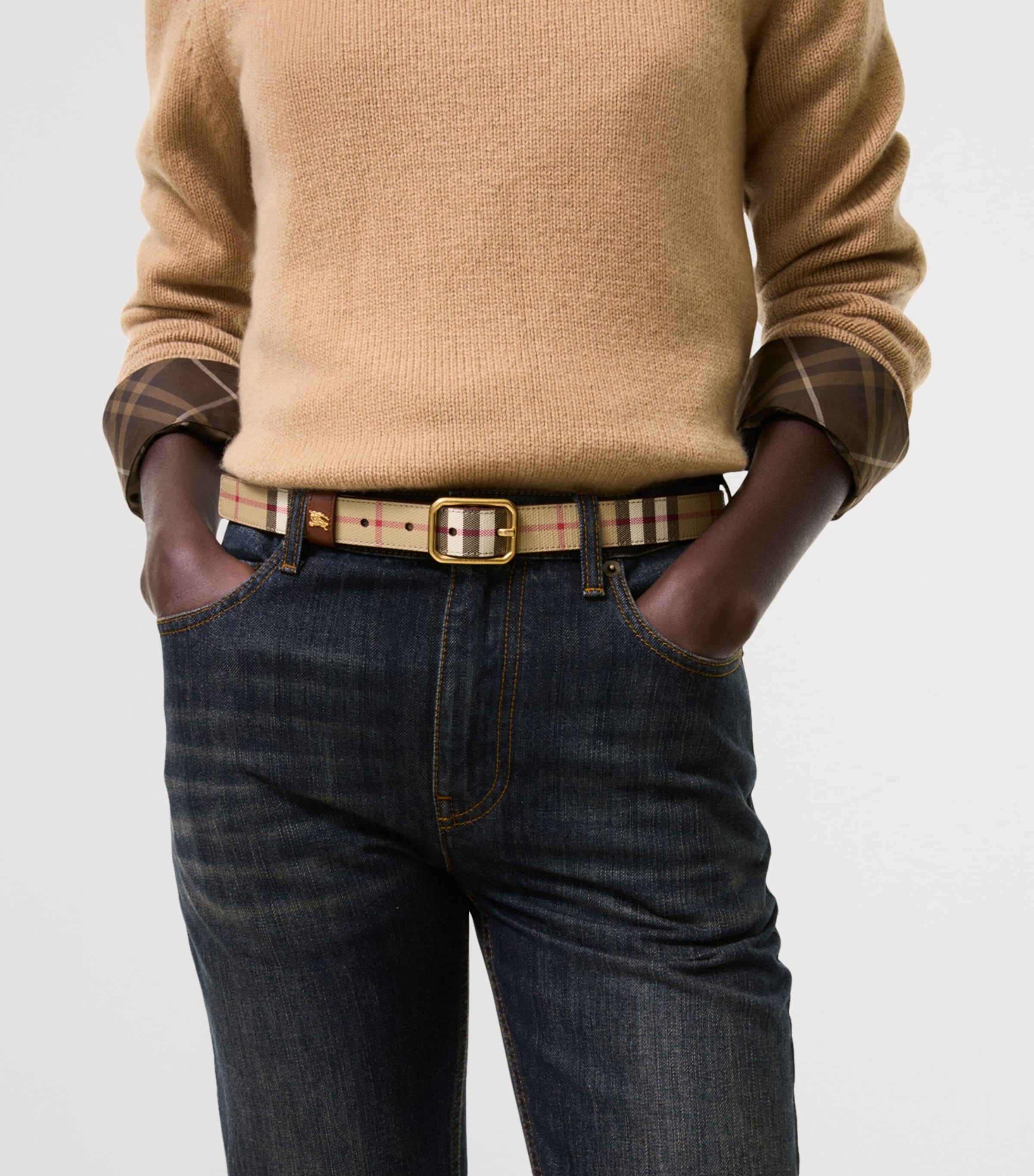 Burberry Check EKD Belt Archive Beige Image 2
