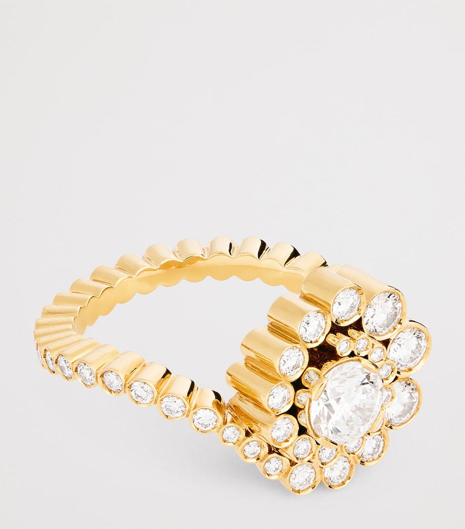 Yellow Gold and Diamond Plateau Ring YELLOW GOLD Image 4