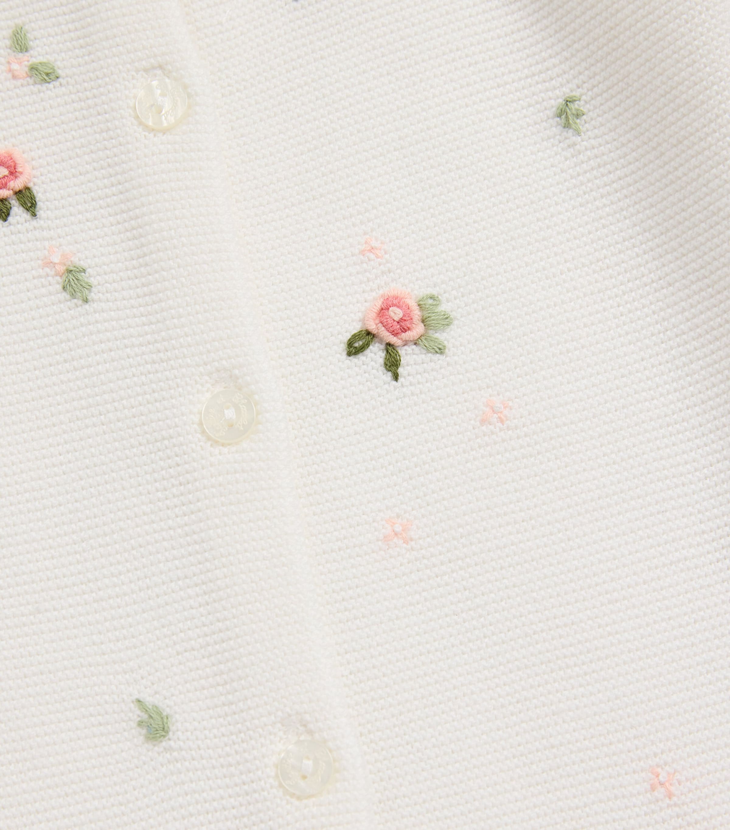 Tartine et Chocolat Cotton Embroidered Playsuit (Newborn-24 Months) Blanc Image 3