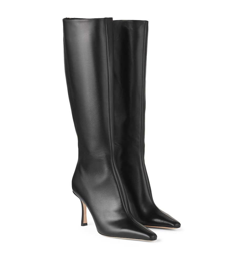 Agathe 85 Leather Knee-High Boots BLACK Image 4