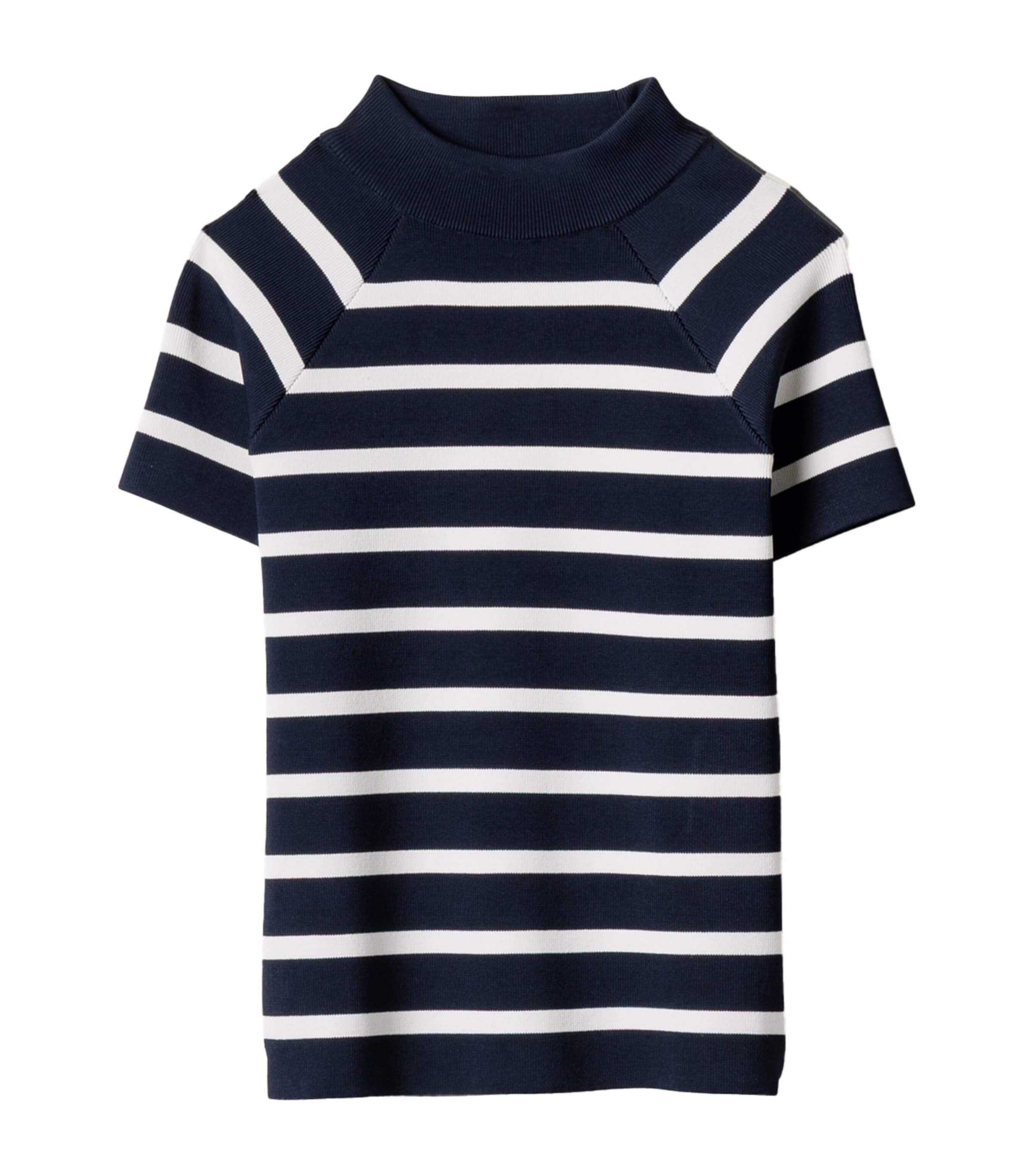 Stripe Short-Sleeve Sweater F0761 Image 1