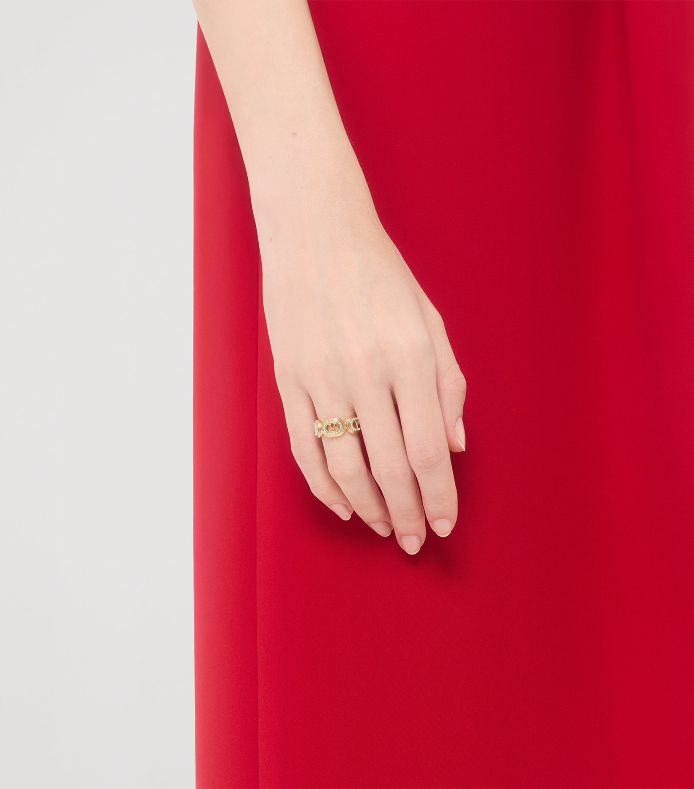 Valentino Garavani Embellished Ovalette VLogo Ring Image 2