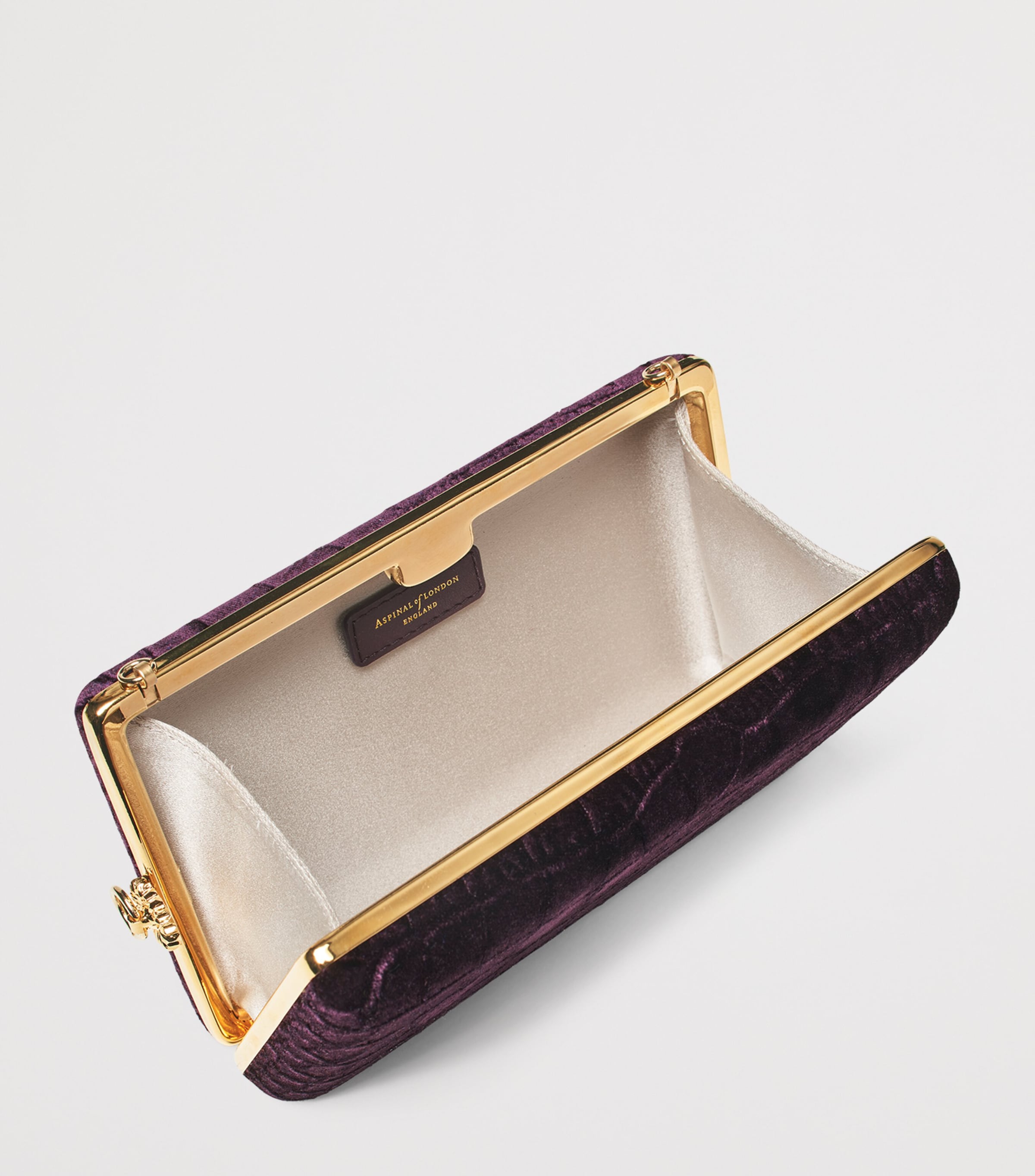 Velvet Croc-Embossed Paloma Box Clutch Bag FIG Image 4
