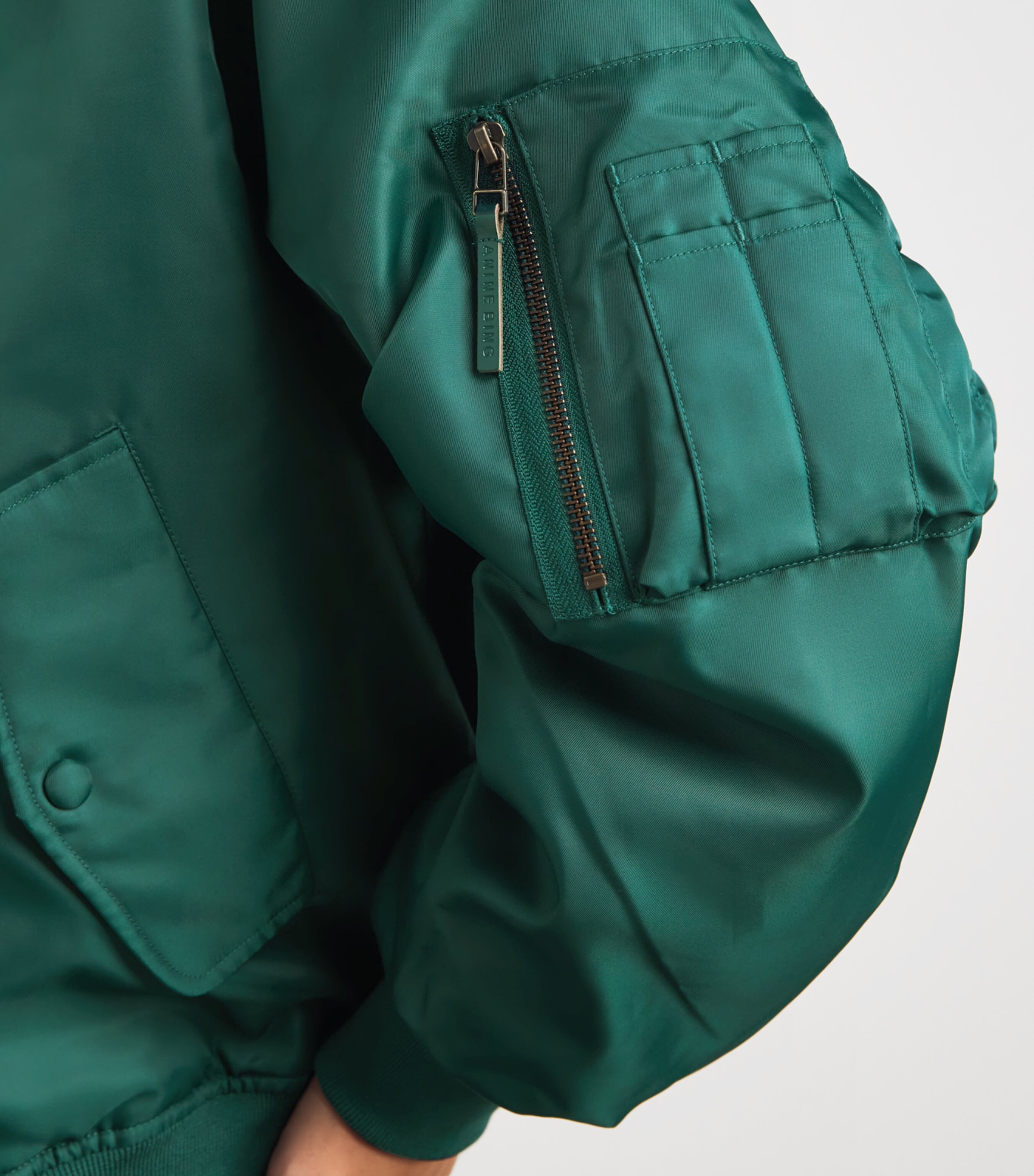 ANINE BING Womens Leon Bomber Jacket Deep Emerald Image 3