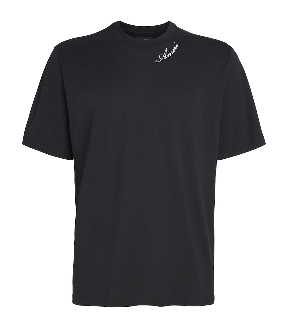 AMIRI Mens Cotton Script T-Shirt Black Image 1