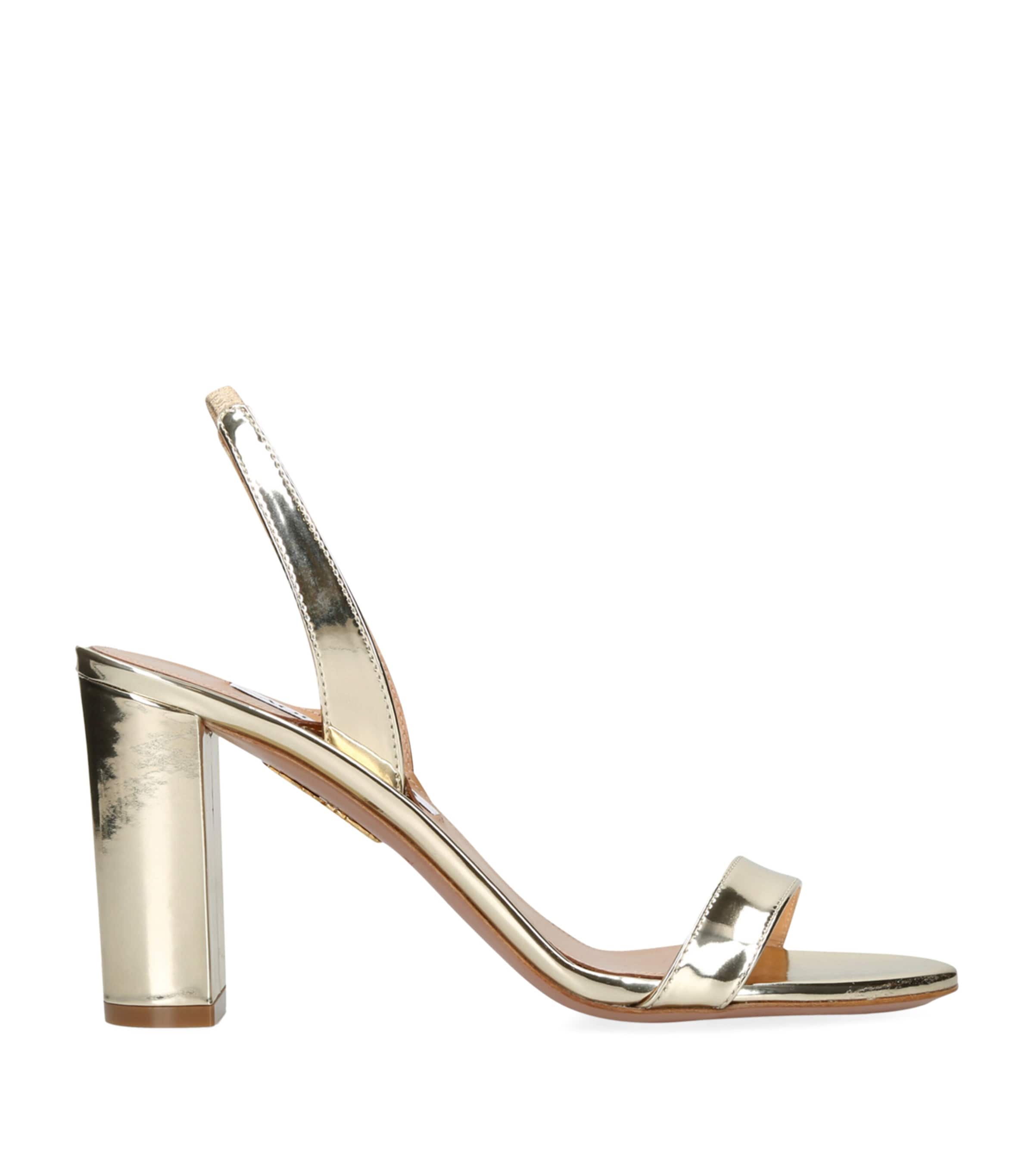 Aquazzura Womens Gold So Nude Block-heel Leather Sandals In Gold