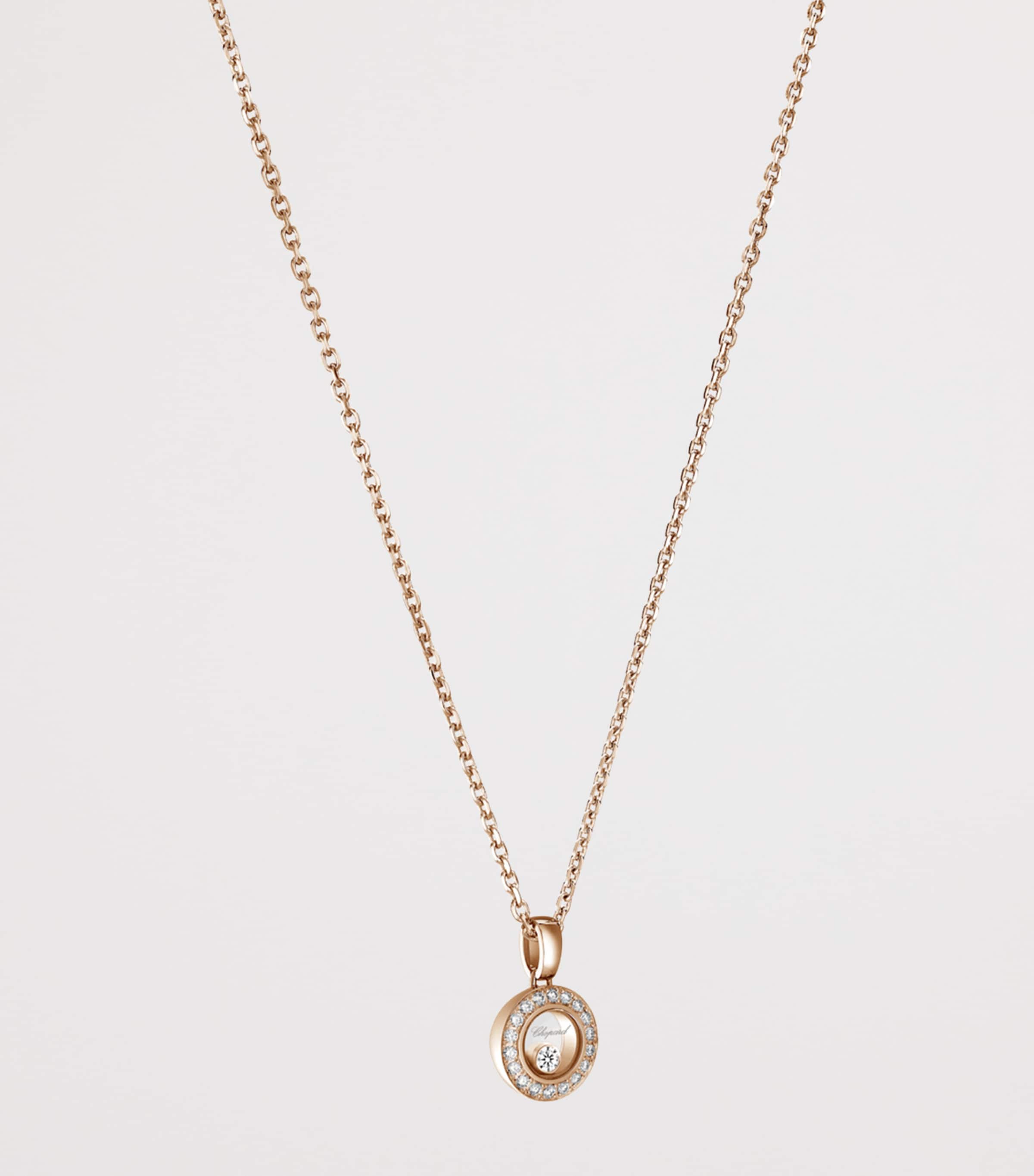 Rose Gold and Diamond Happy Diamonds Icons Pendant Necklace 18K ROSE GOLD Image 3