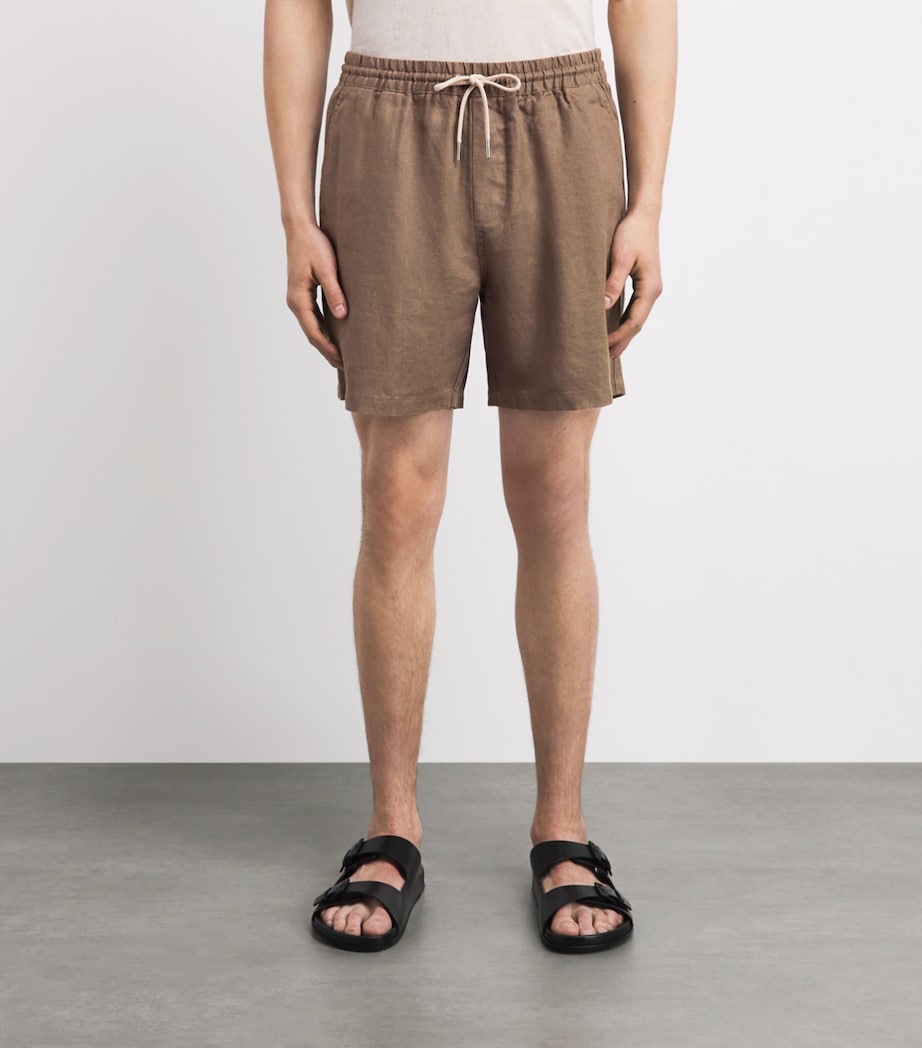 NN07 Mens Linen Drawstring Gregor Shorts Clay Mirage Image 4