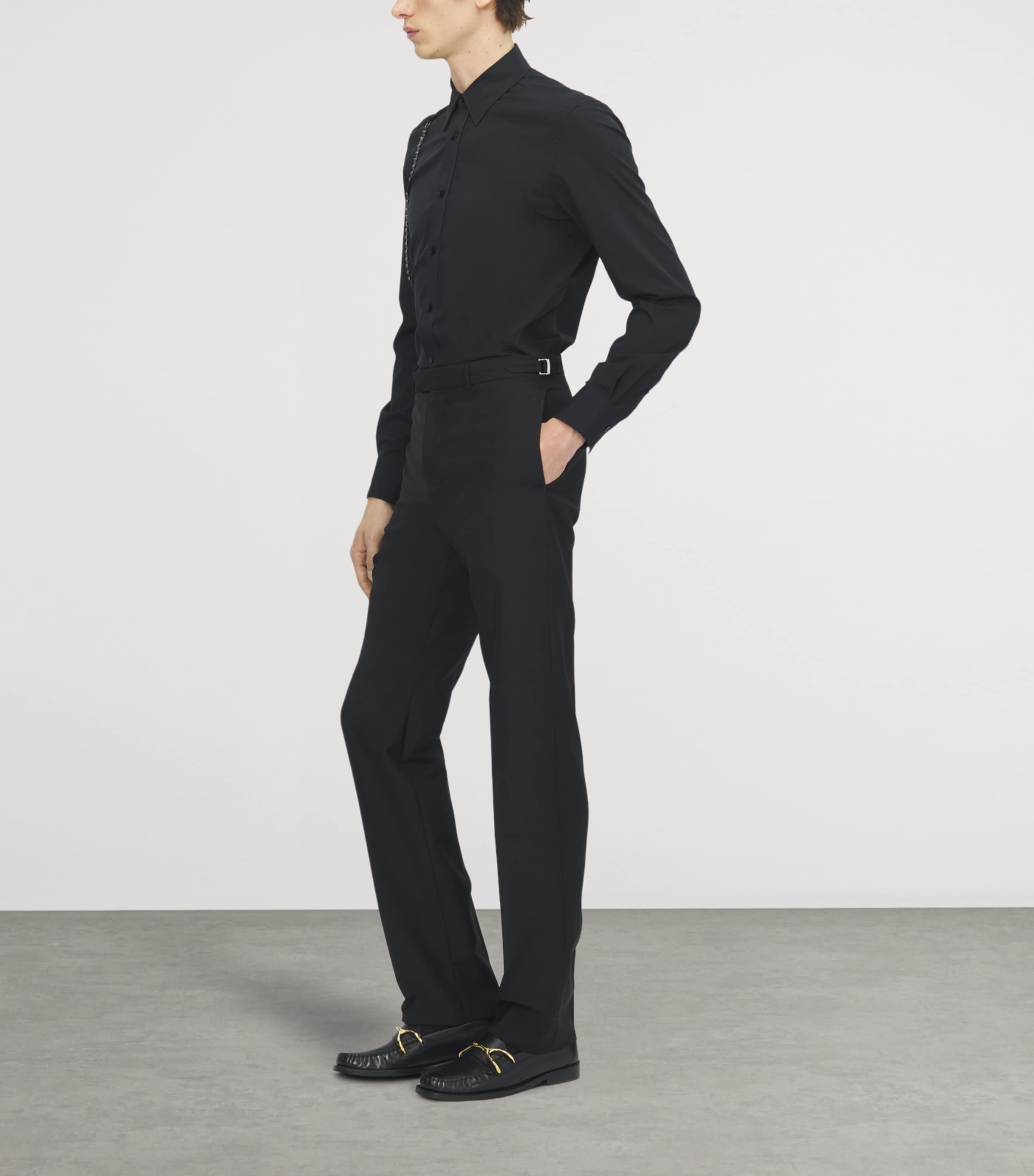 McQueen Mens Chain-Embellished Shirt Image 4