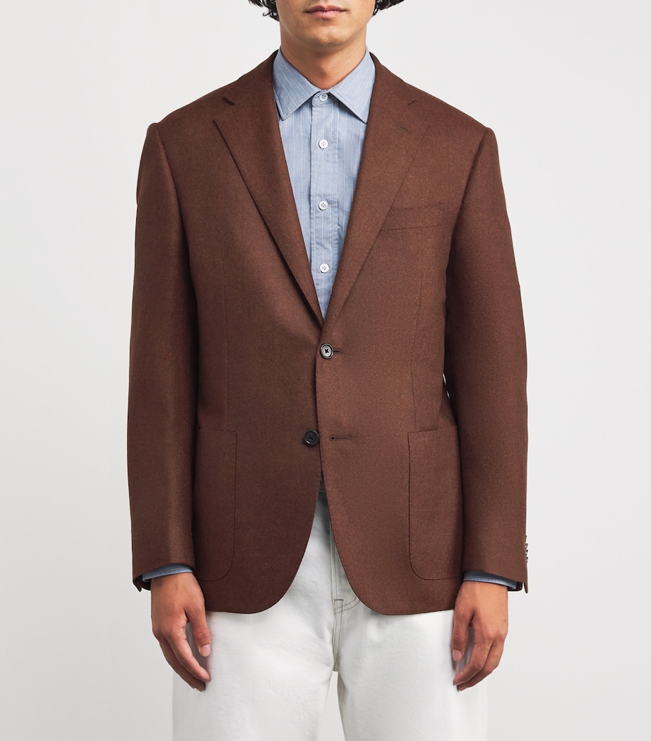 Virgin Wool-Cashmere Blazer 061 BROWN Image 3