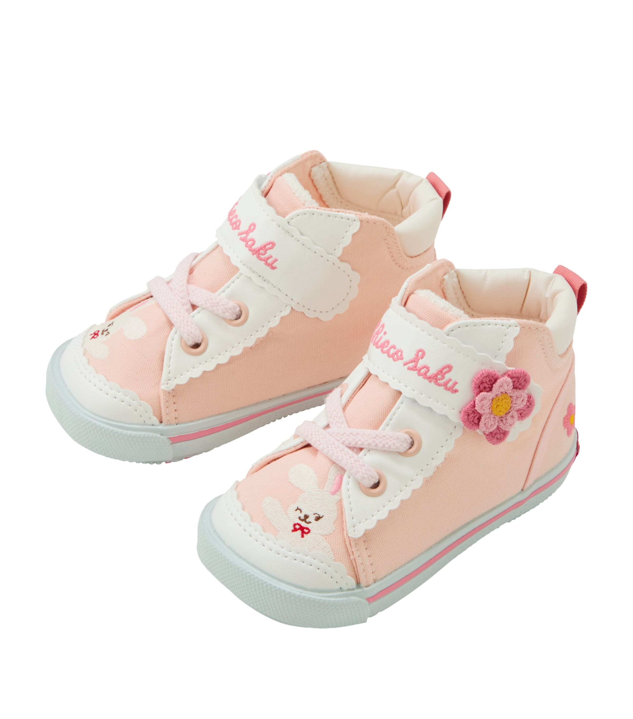 Miki House Floral-Appliqué Sneakers | Kids New In | Baby Clothing | Baby Shoes | Trainers | Designers | Miki House