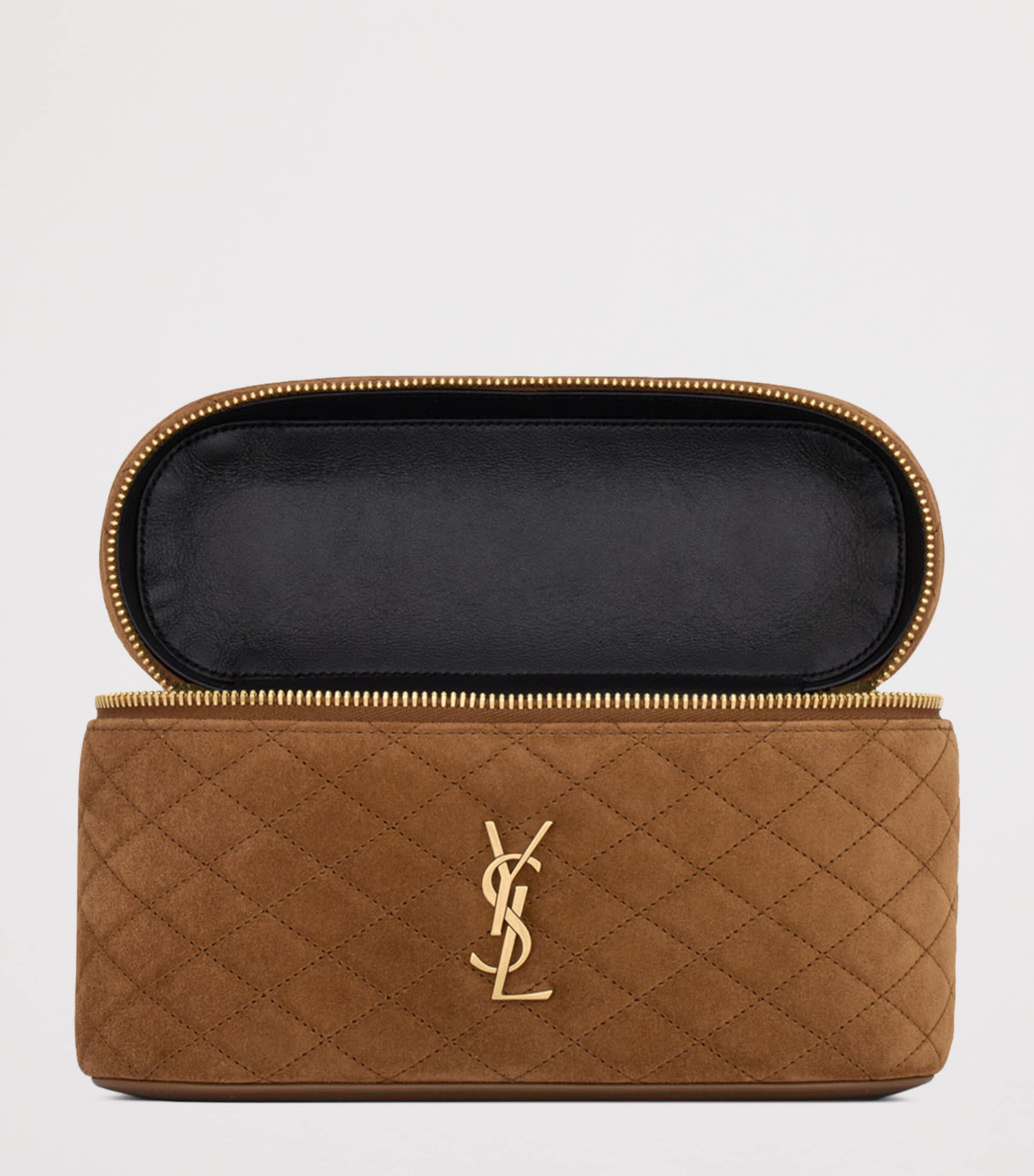 Saint Laurent Beige Large Gaby Vanity Top-Handle Bag | Harrods JP