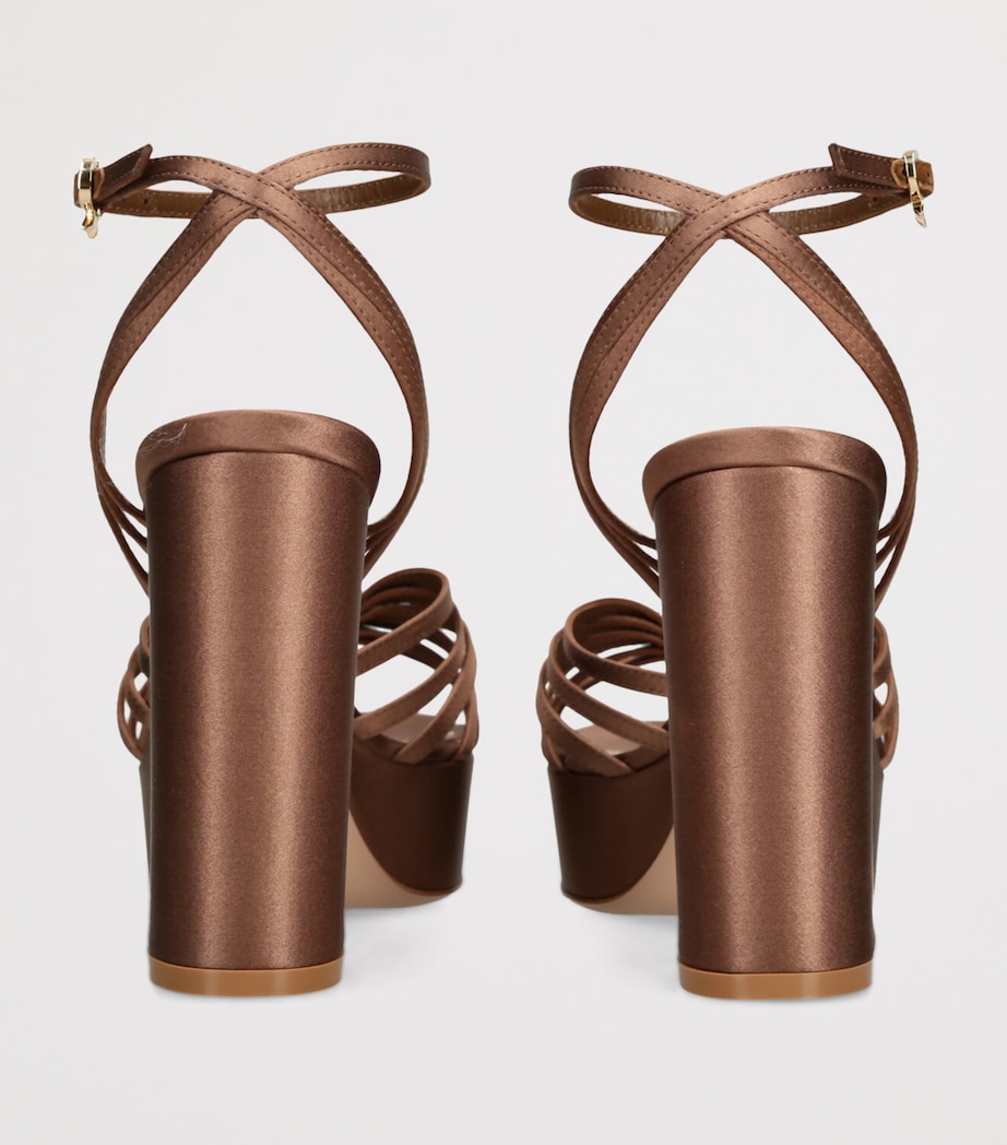 Satin Rita Platform Sandals 70 MID BROWN Image 2