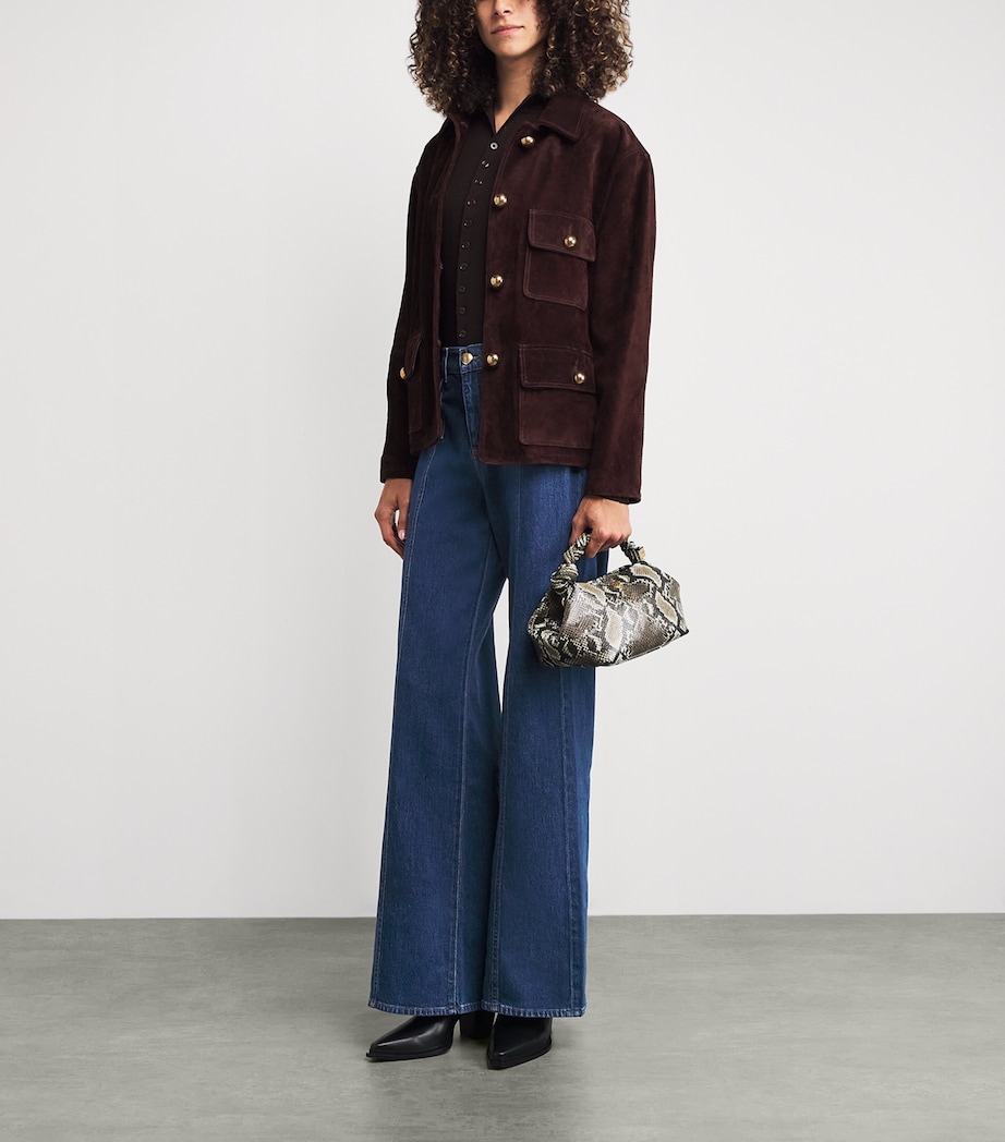 Patched-Pocket Lotta Flared Jeans U71BH Image 2