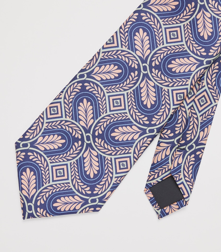 Drôle de Monsieur Silk Printed Caesar Tie Navy Image 3