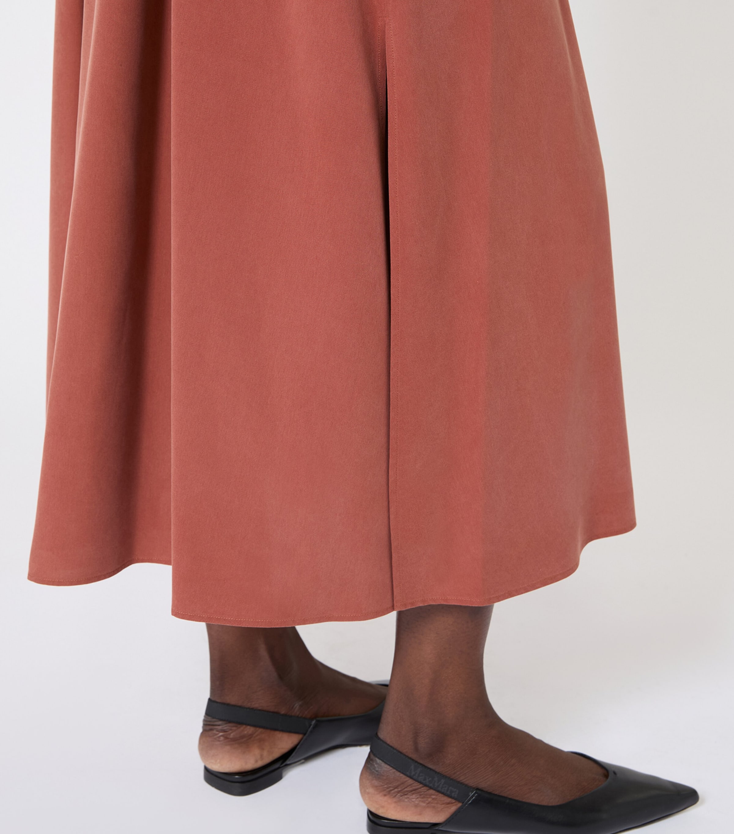 Silk Midi Dress TERRA COTTA Image 5