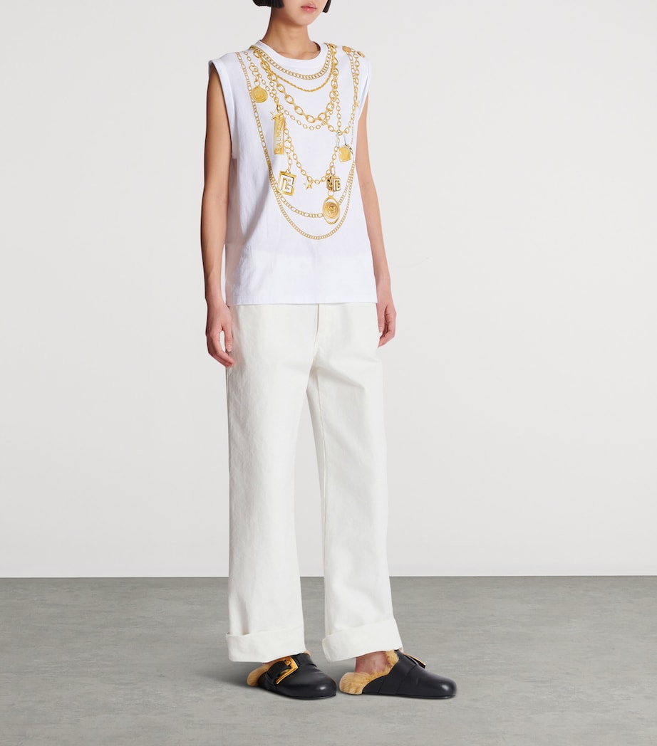 Cotton Jewellery Print Tank Top GAD BLANC/OR Image 2