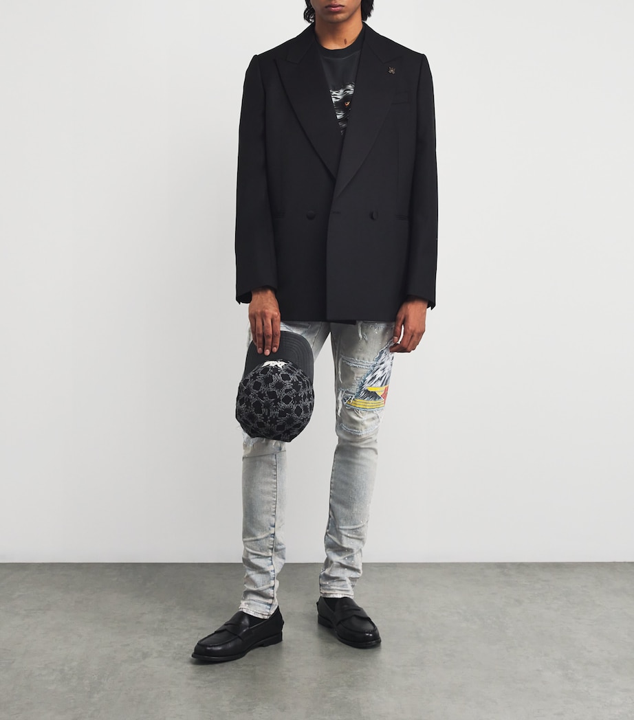 Distressed Cement Thrasher Skinny Jeans ANTIQUE INDIGO Image 2