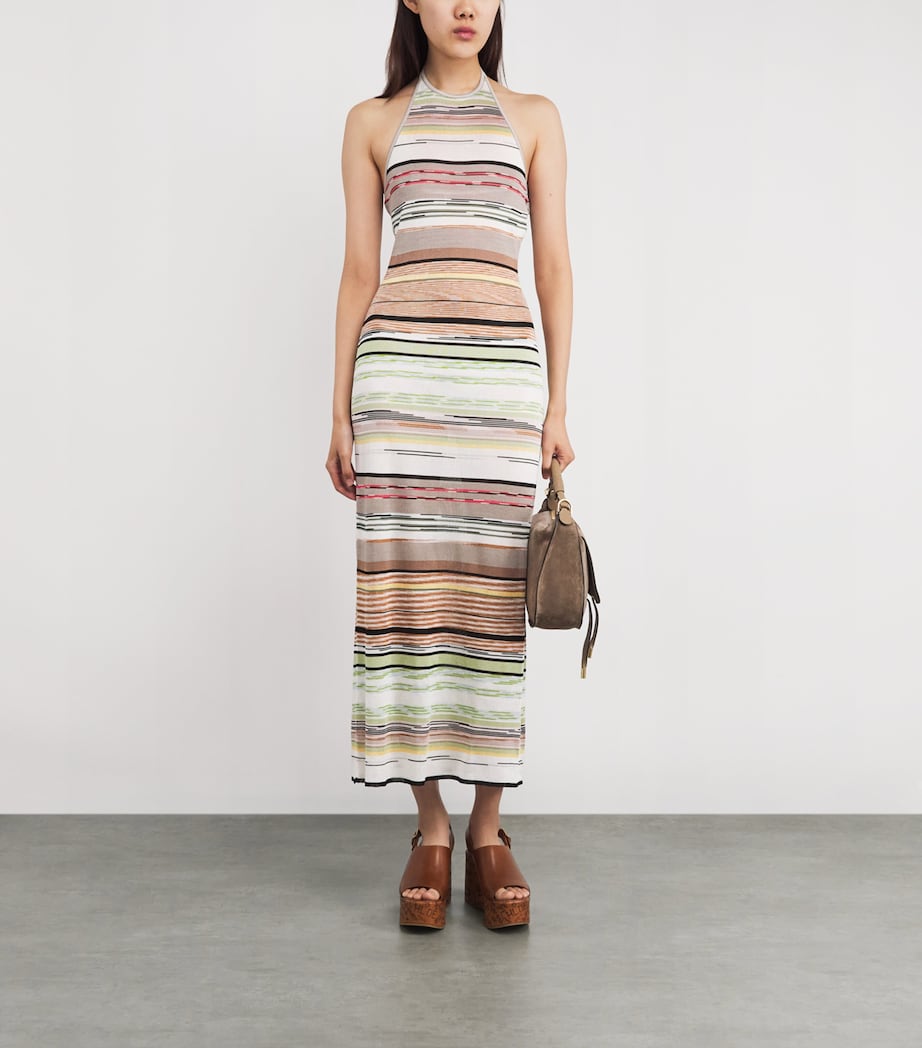 Knitted Stripe Maxi Dress SMSMN GREEN/ BROWN Image 2