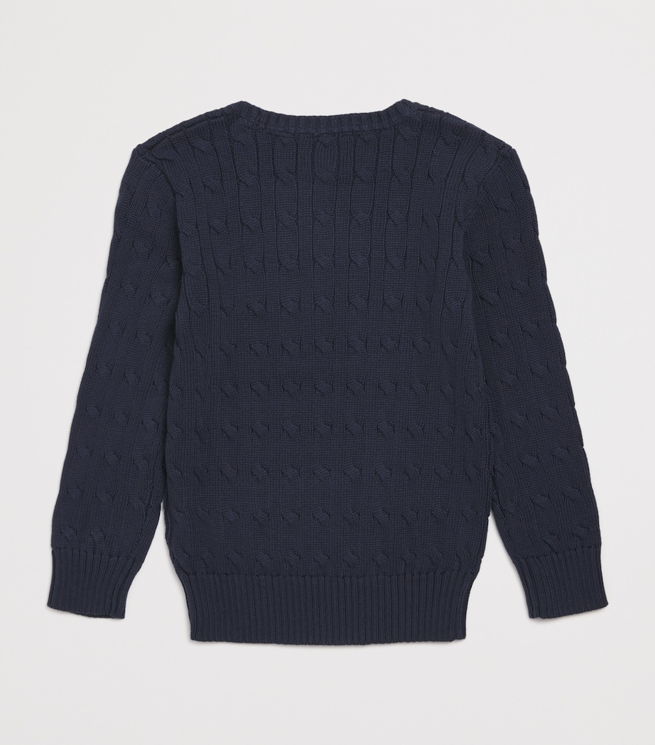 Cotton Cable-Knit Polo Pony Sweater (2-7 Years) RL NAVY/C3807 Image 2