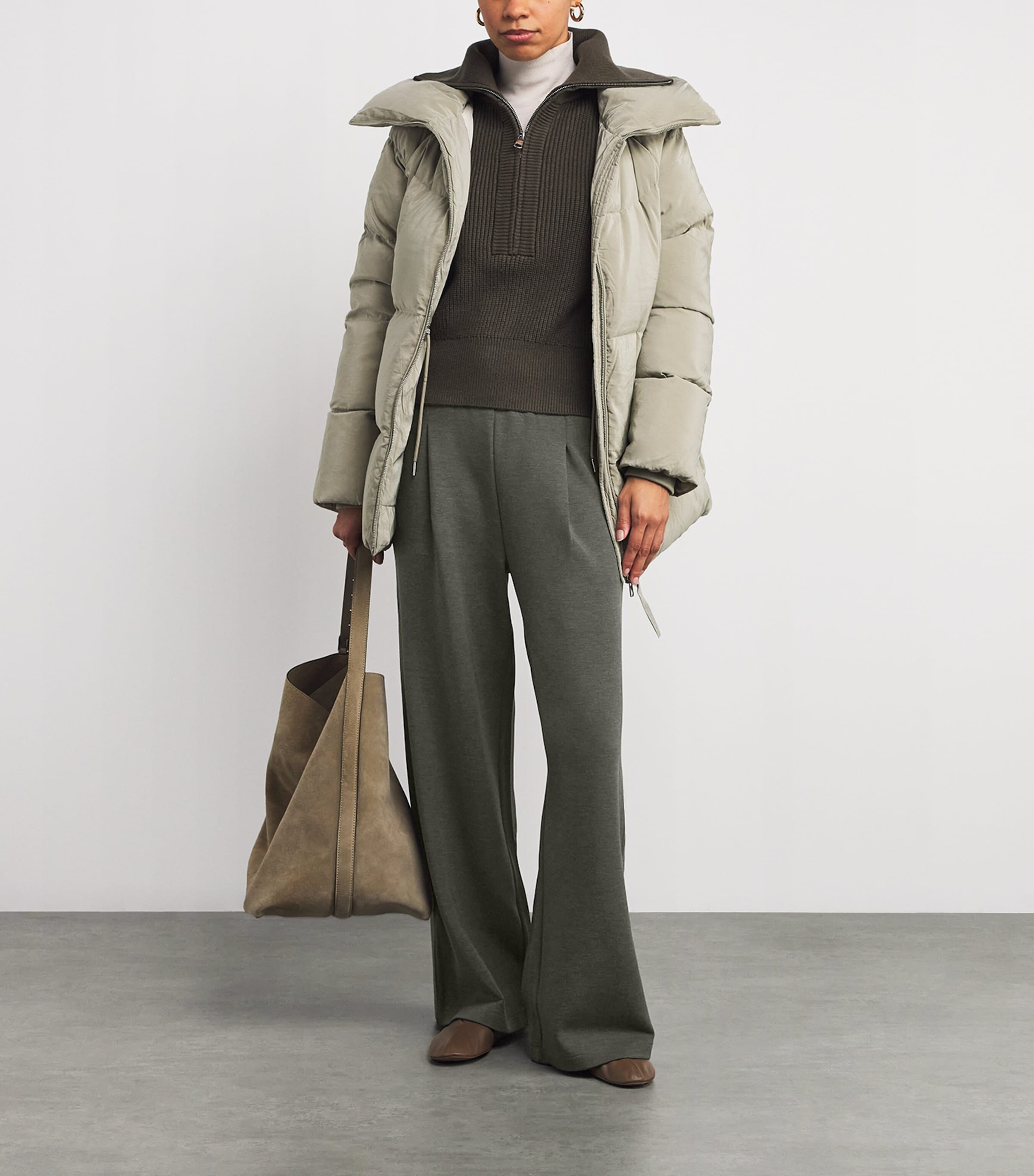 The Extra Wide Leg Trousers OLIVE MARL Image 2