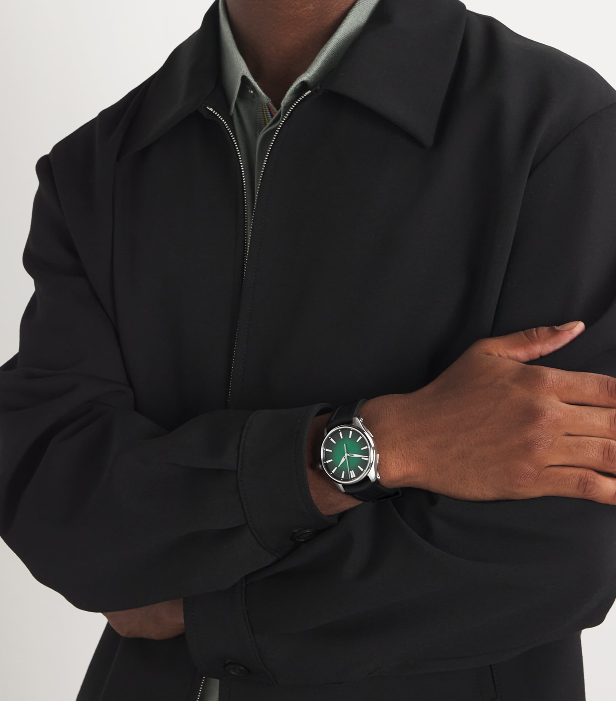 Stainless Steel Pioneer Centre Seconds Watch 40mm GREEN Image 2