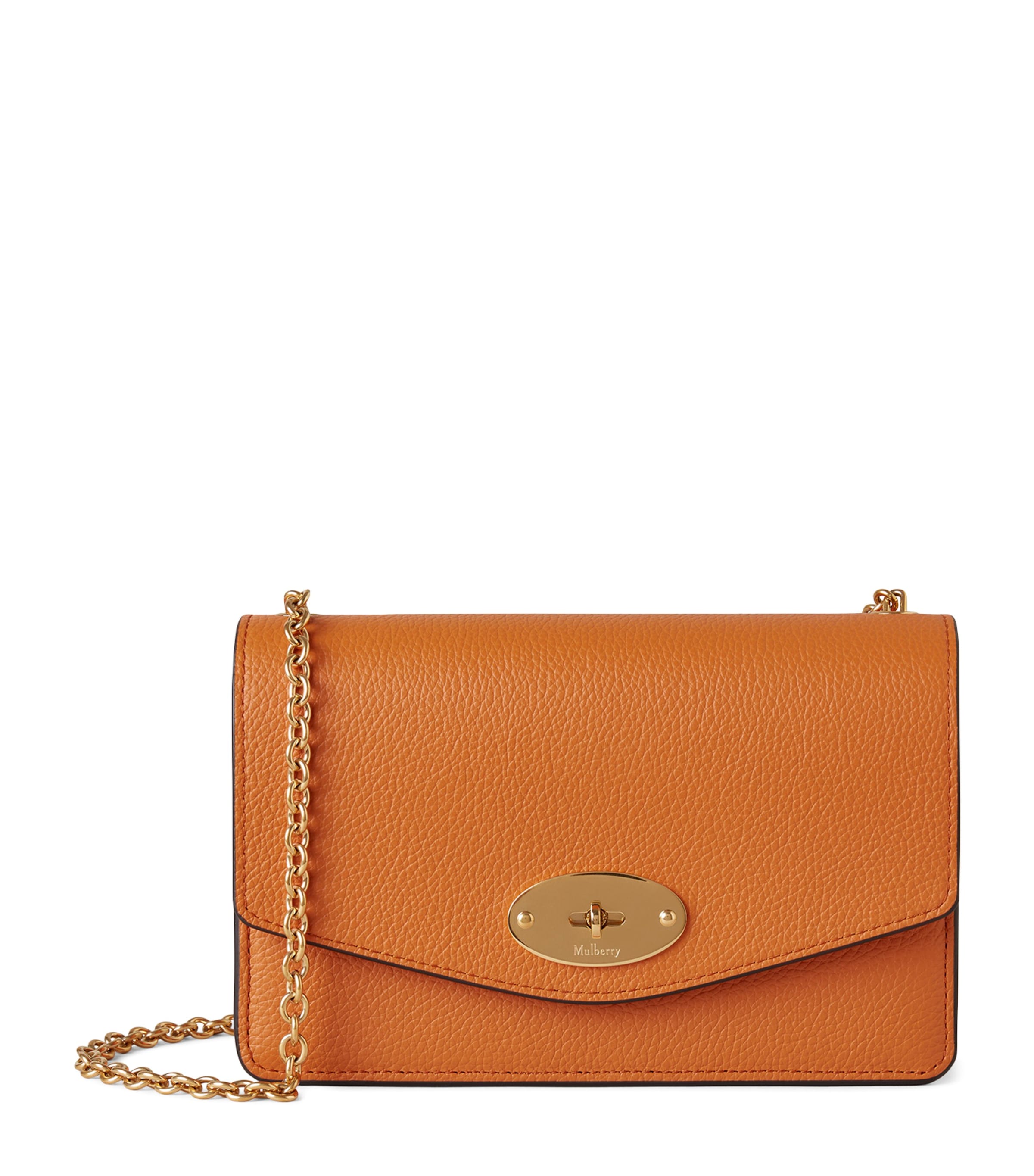 Shop Mulberry Small Leather Darley Cross-body Bag In Orange