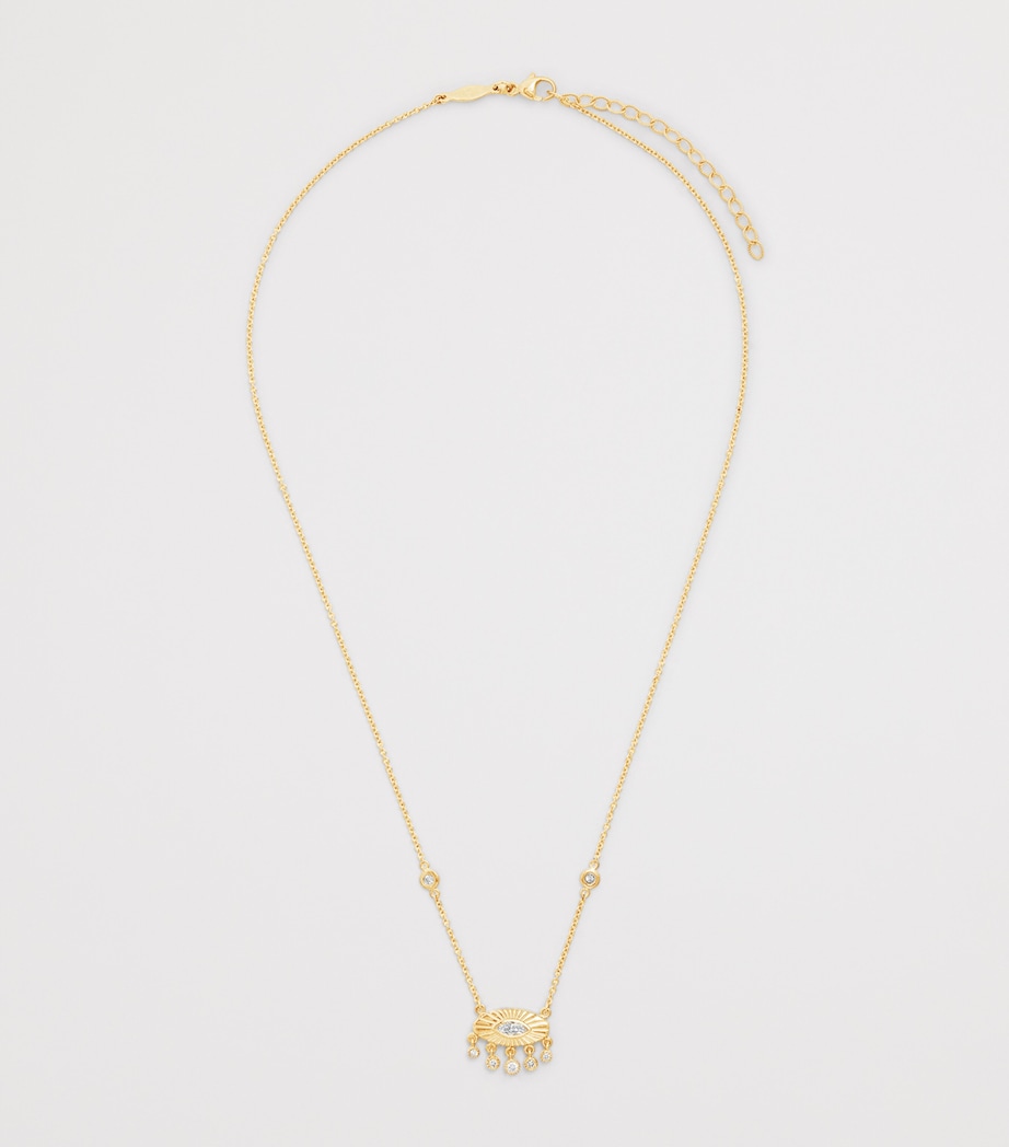 Yellow Gold and Diamond Evil Eye Shaker Necklace YELLOW GOLD Image 3
