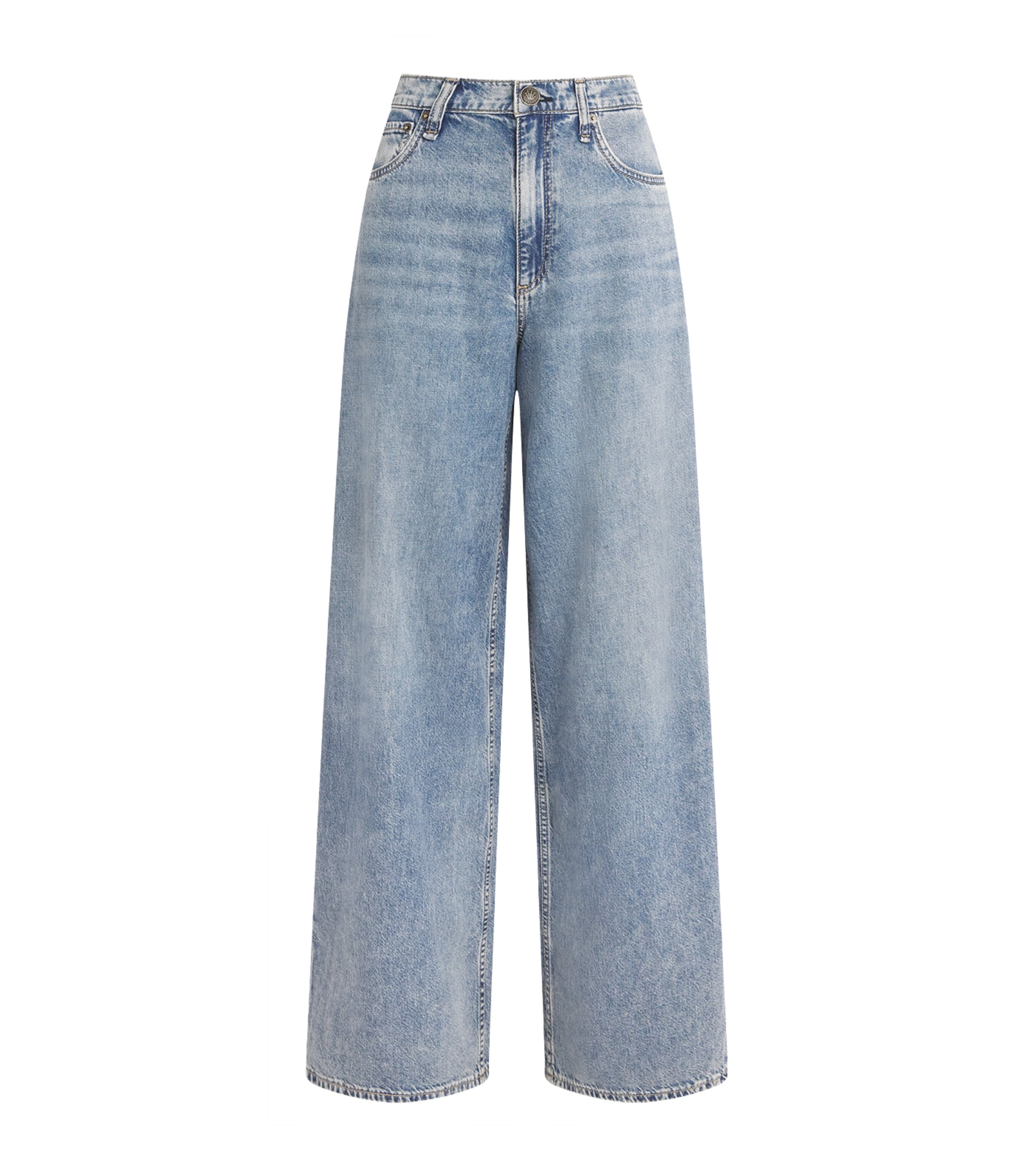 Rag & Bone Womens Featherweight Sofie High-Rise Wide-Leg Jeans Theo Image 1