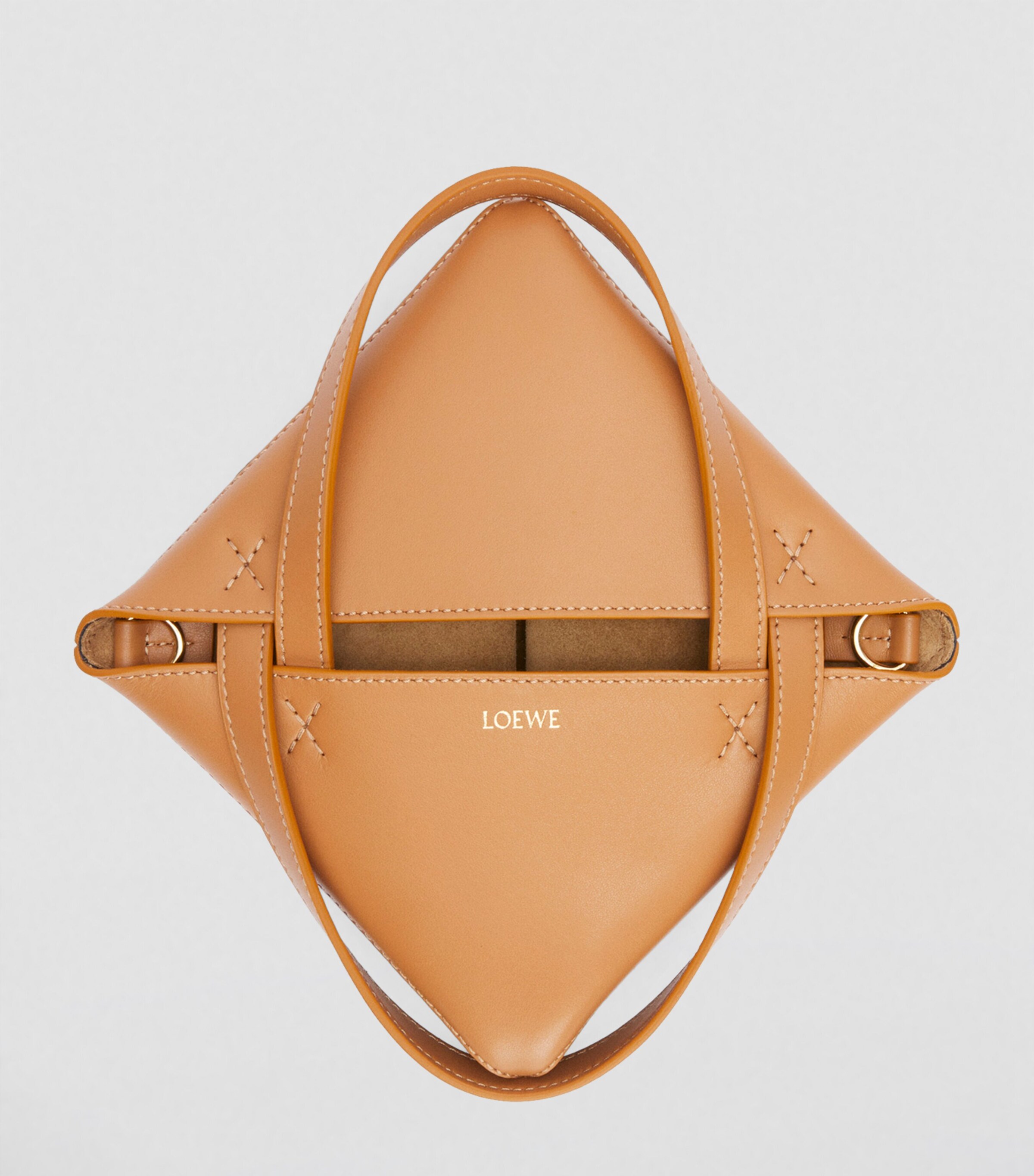 Mini Leather Puzzle Fold Tote Bag WARM DESERT/BLACK Image 6