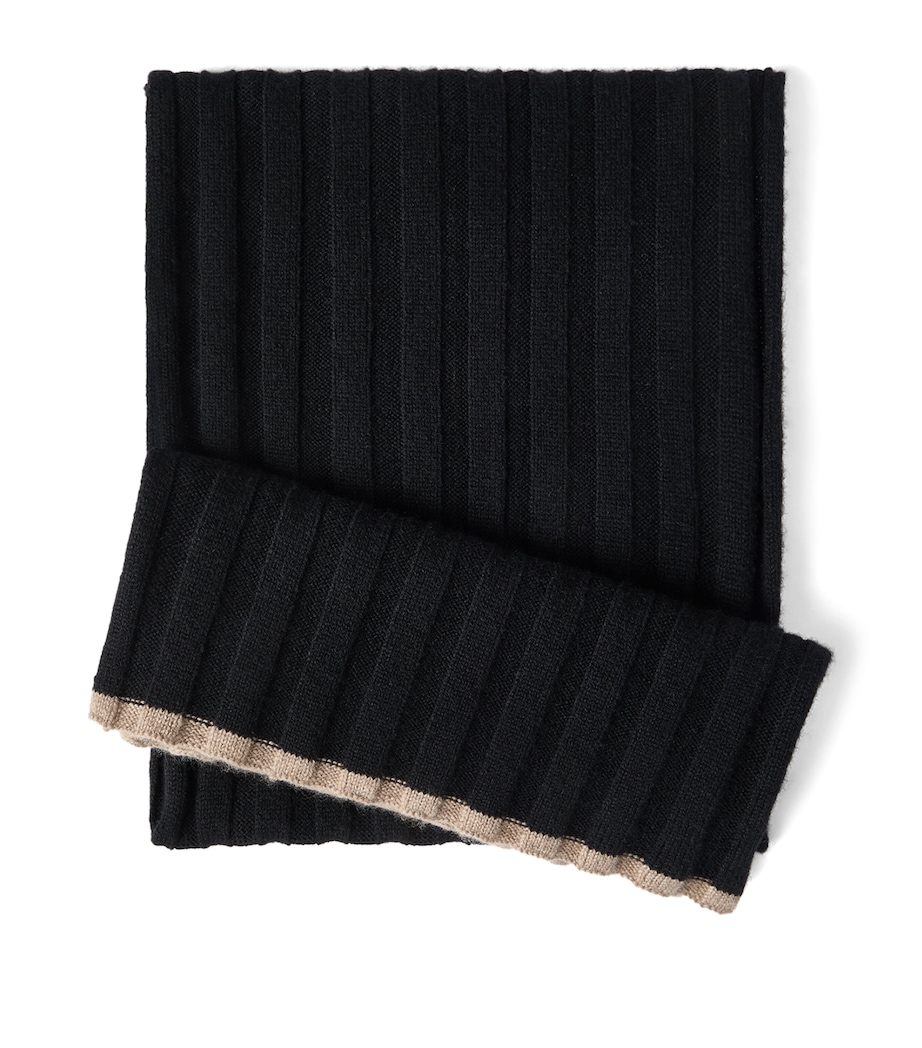 Brunello Cucinelli Cashmere Ribbed Scarf Image 1